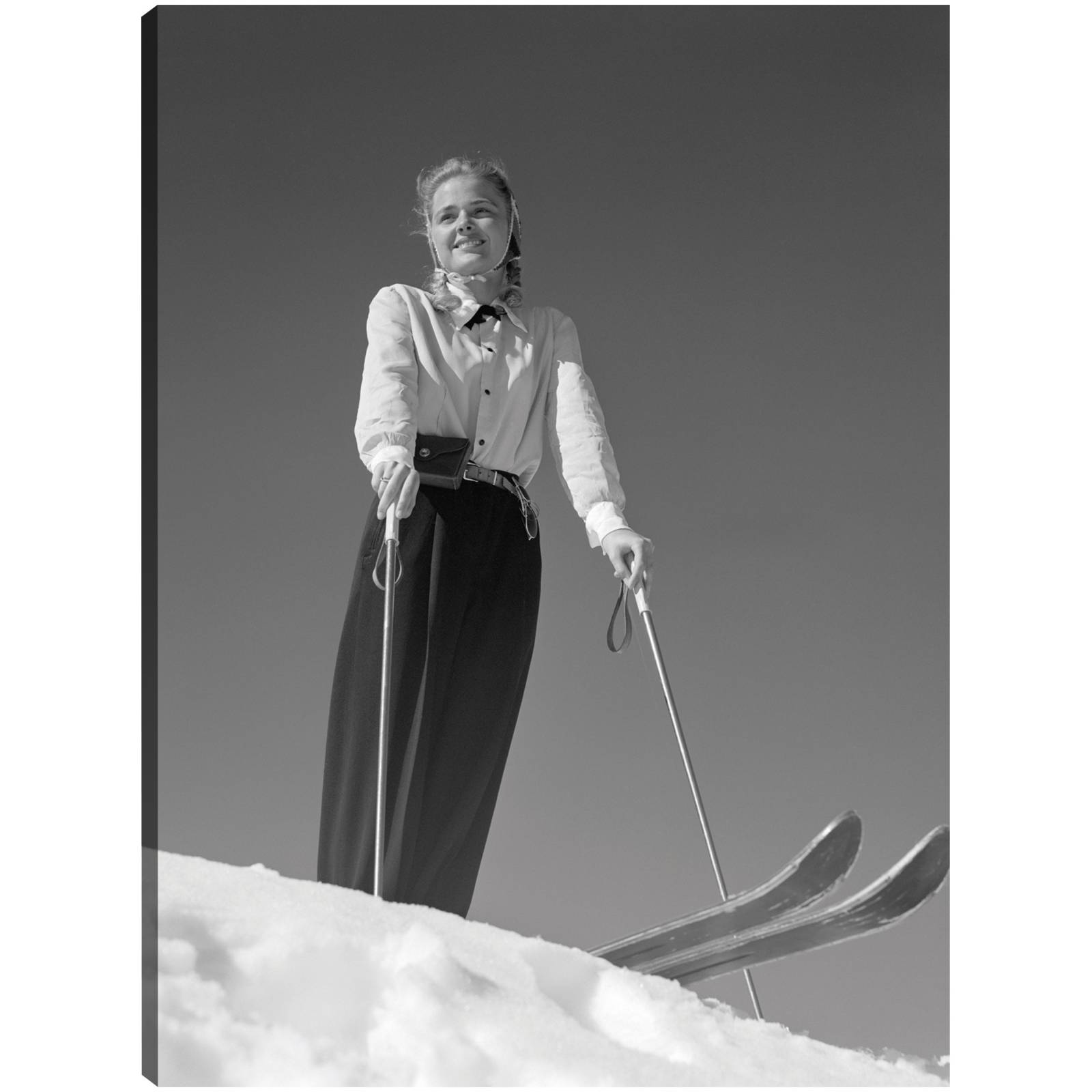 Cuadro Decorativo Happy Blonde Ski Hill