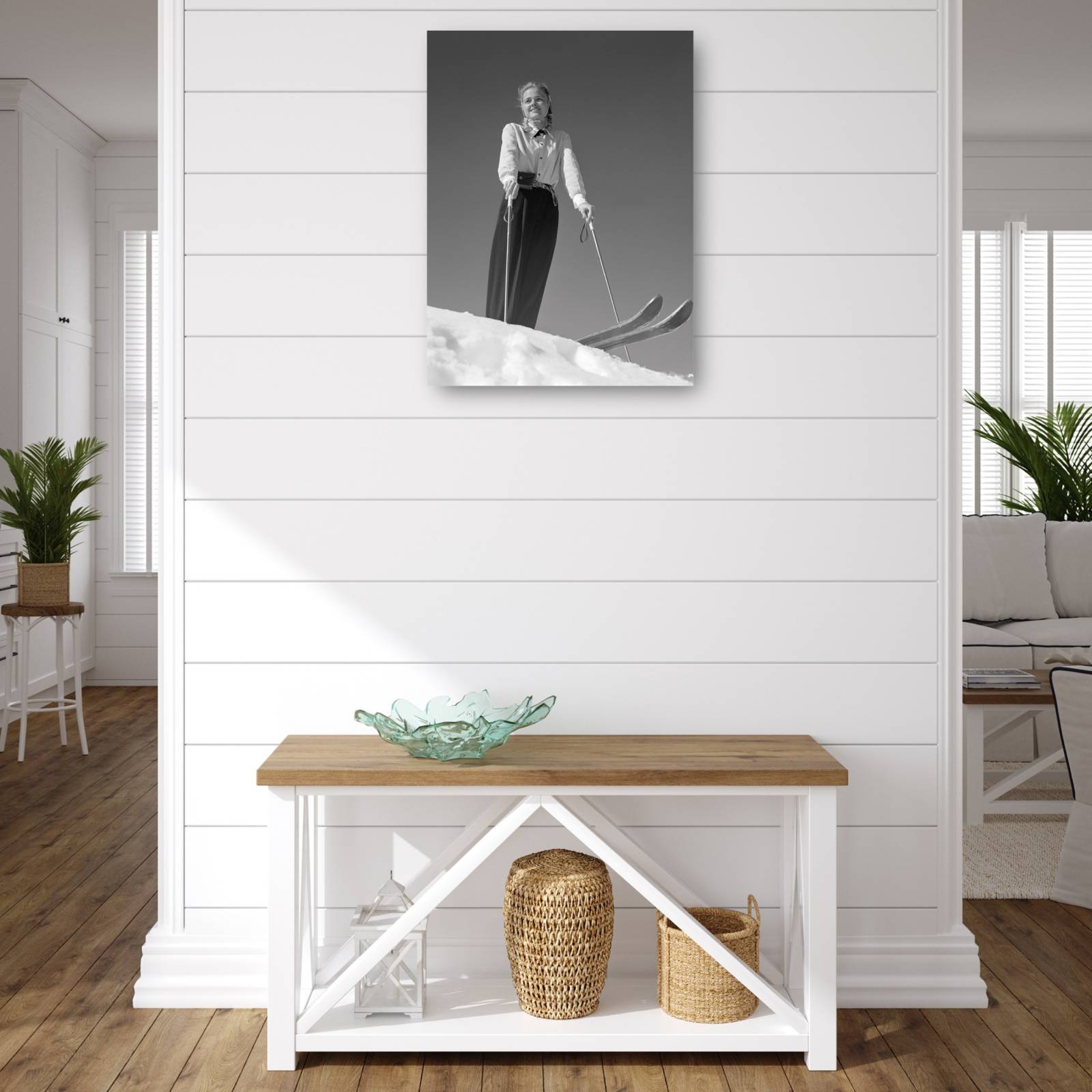 Cuadro Decorativo Happy Blonde Ski Hill