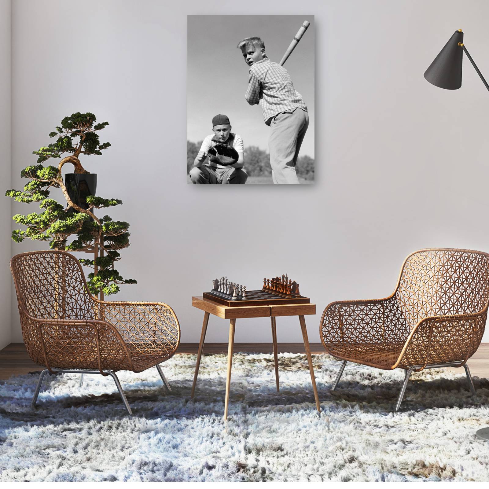 Cuadro Decorativo Receptor de beisbol vintage