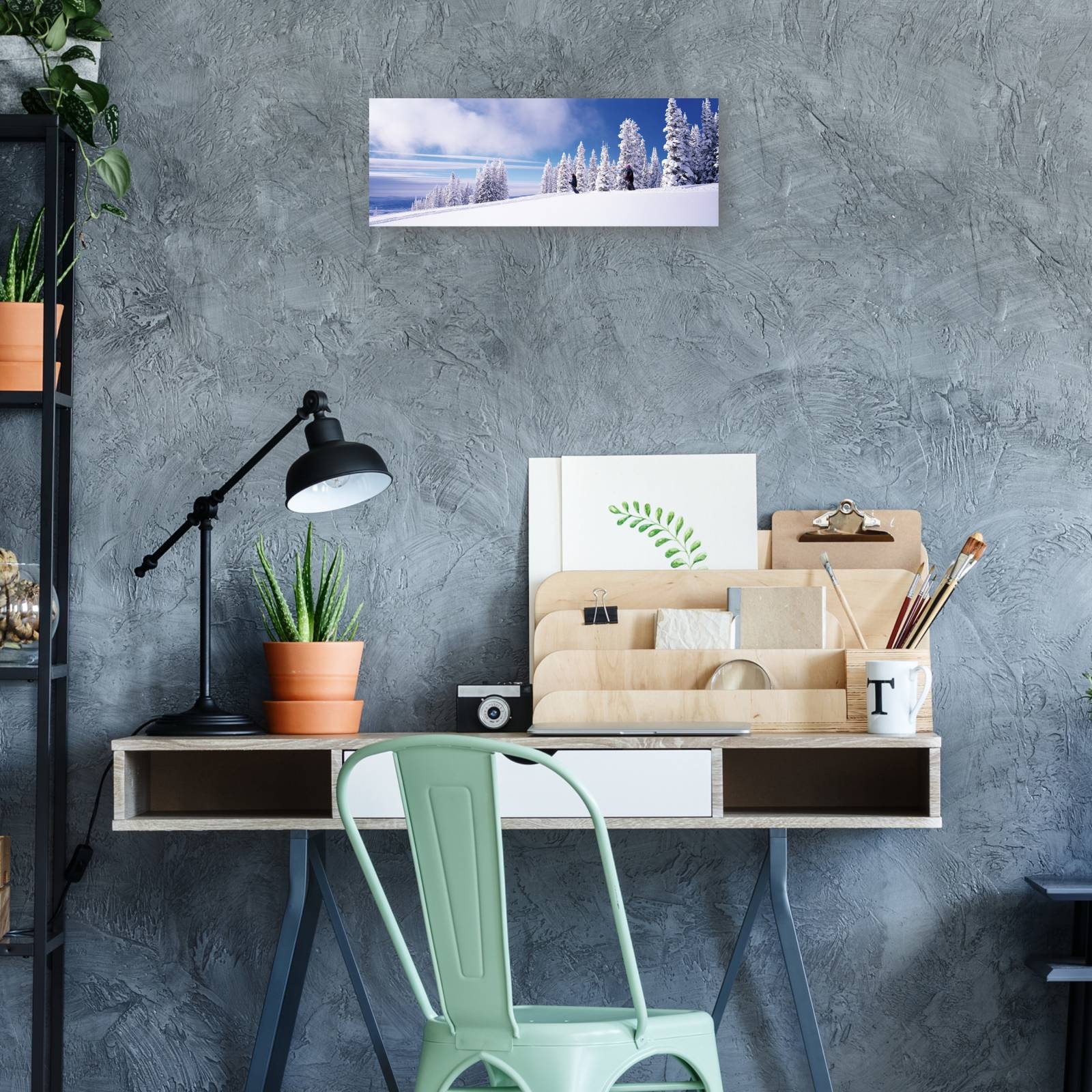 Cuadro Decorativo Manantiales nevados en barco de vapor