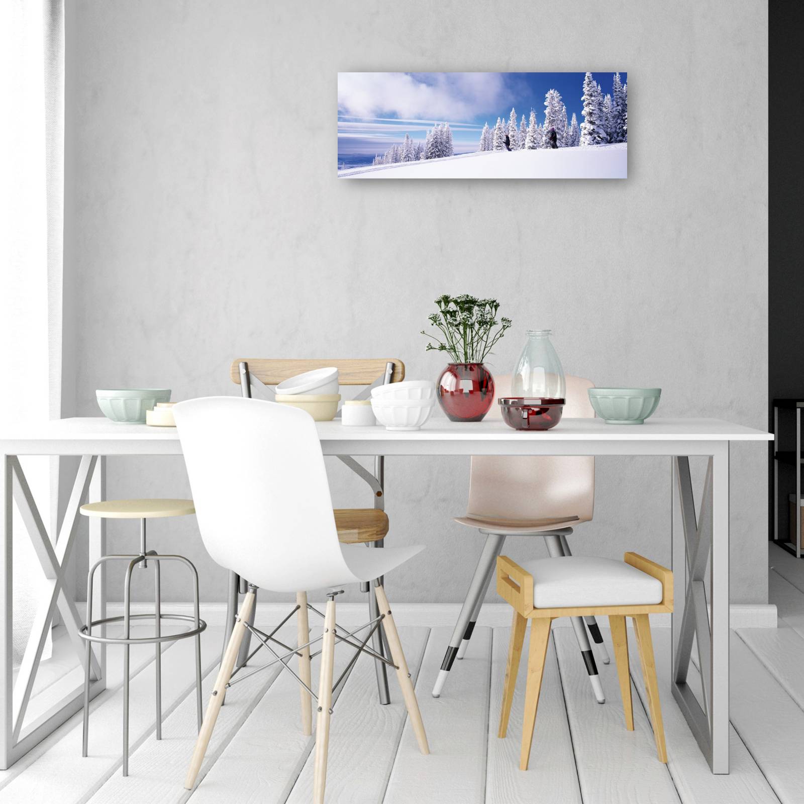 Cuadro Decorativo Manantiales nevados en barco de vapor