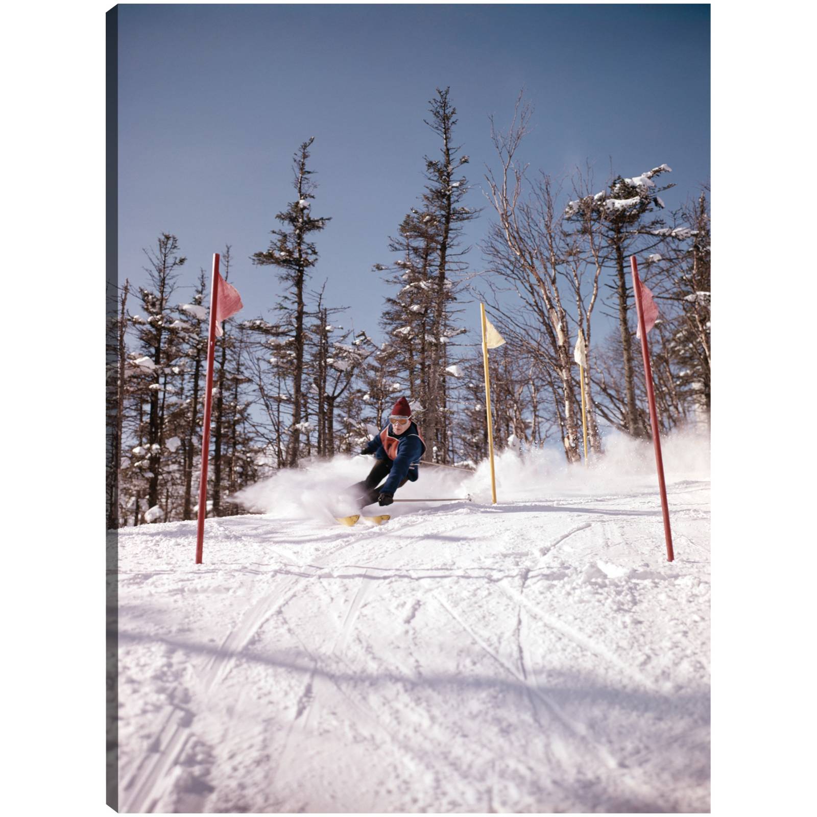 Cuadro Decorativo Esquiador de esquina cuesta abajo