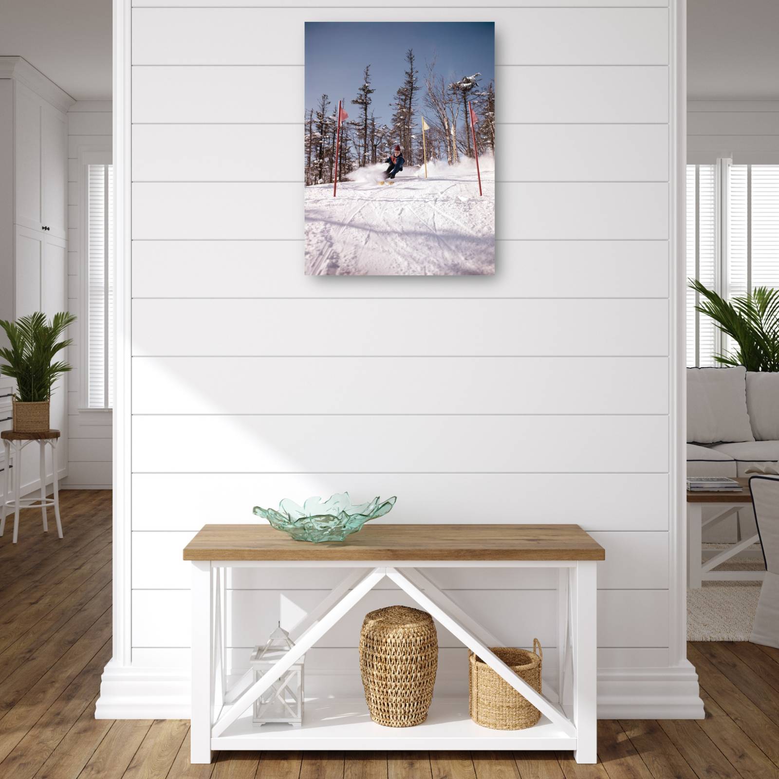 Cuadro Decorativo Esquiador de esquina cuesta abajo