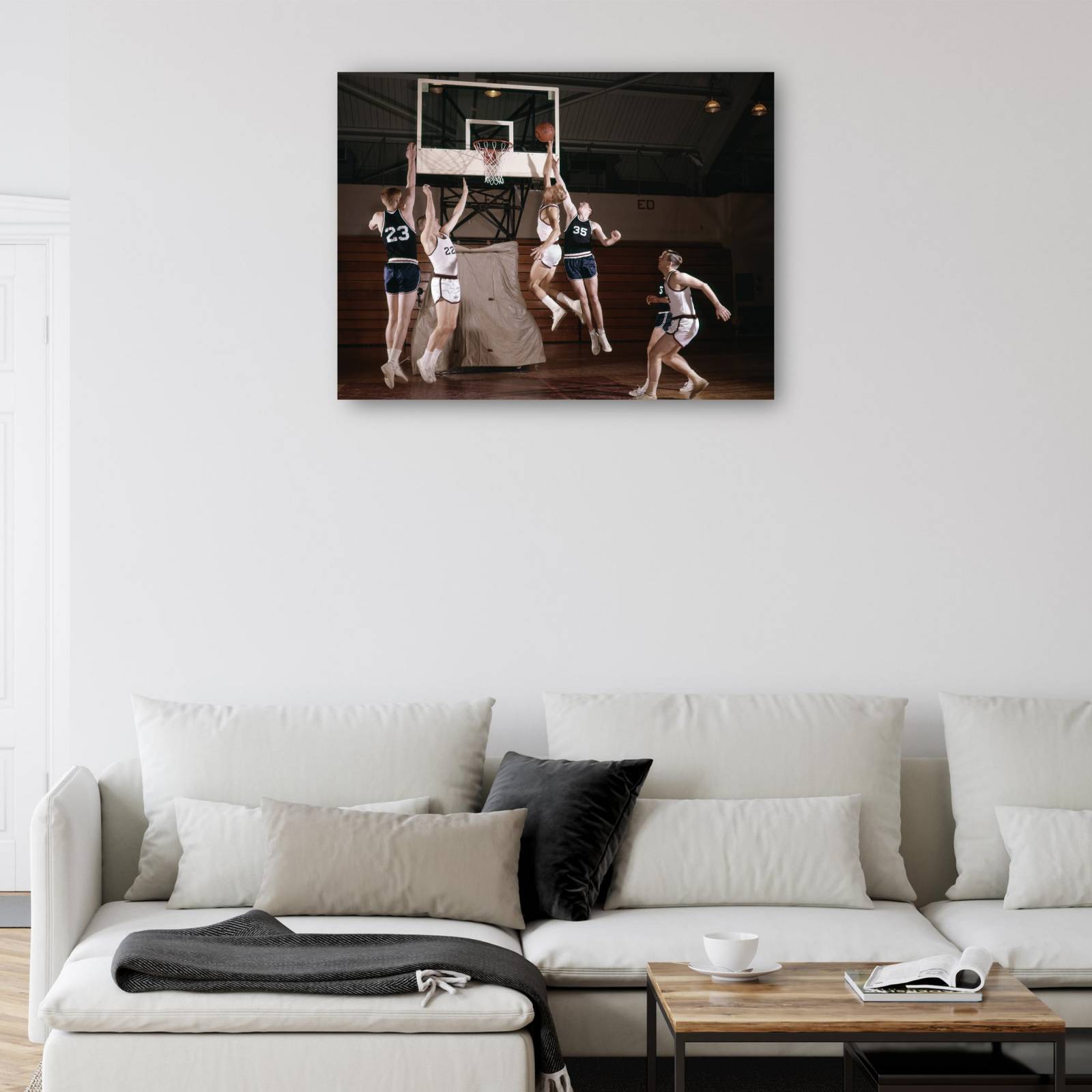 Cuadro Decorativo Equipo de baloncesto retro