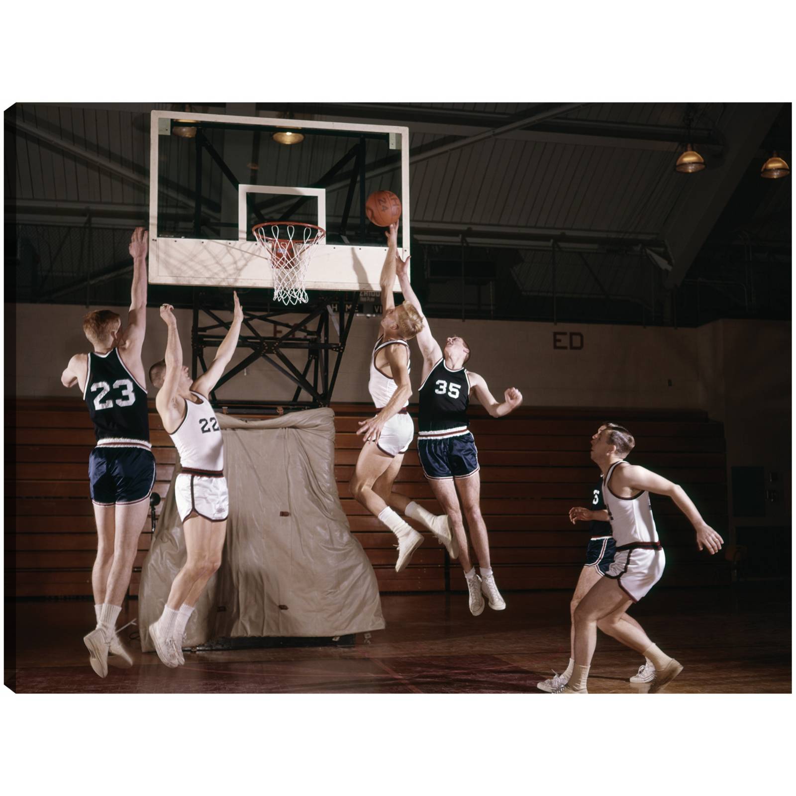 Cuadro Decorativo Equipo de baloncesto retro