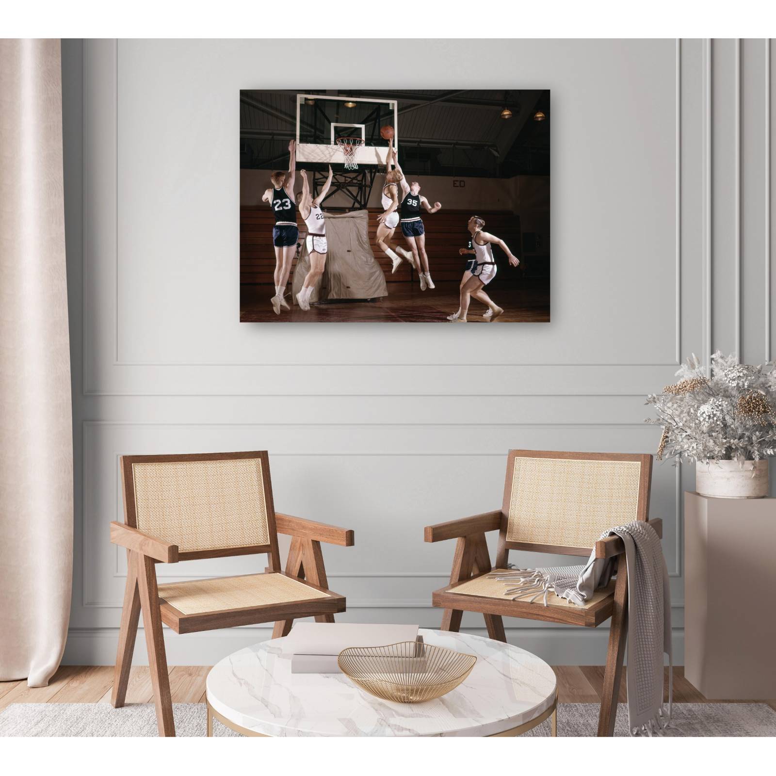 Cuadro Decorativo Equipo de baloncesto retro