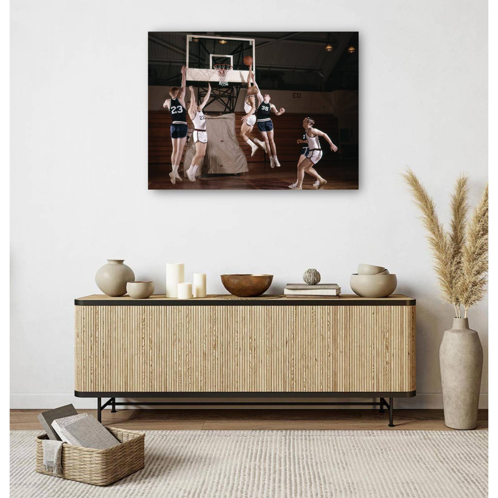 Cuadro Decorativo Equipo de baloncesto retro