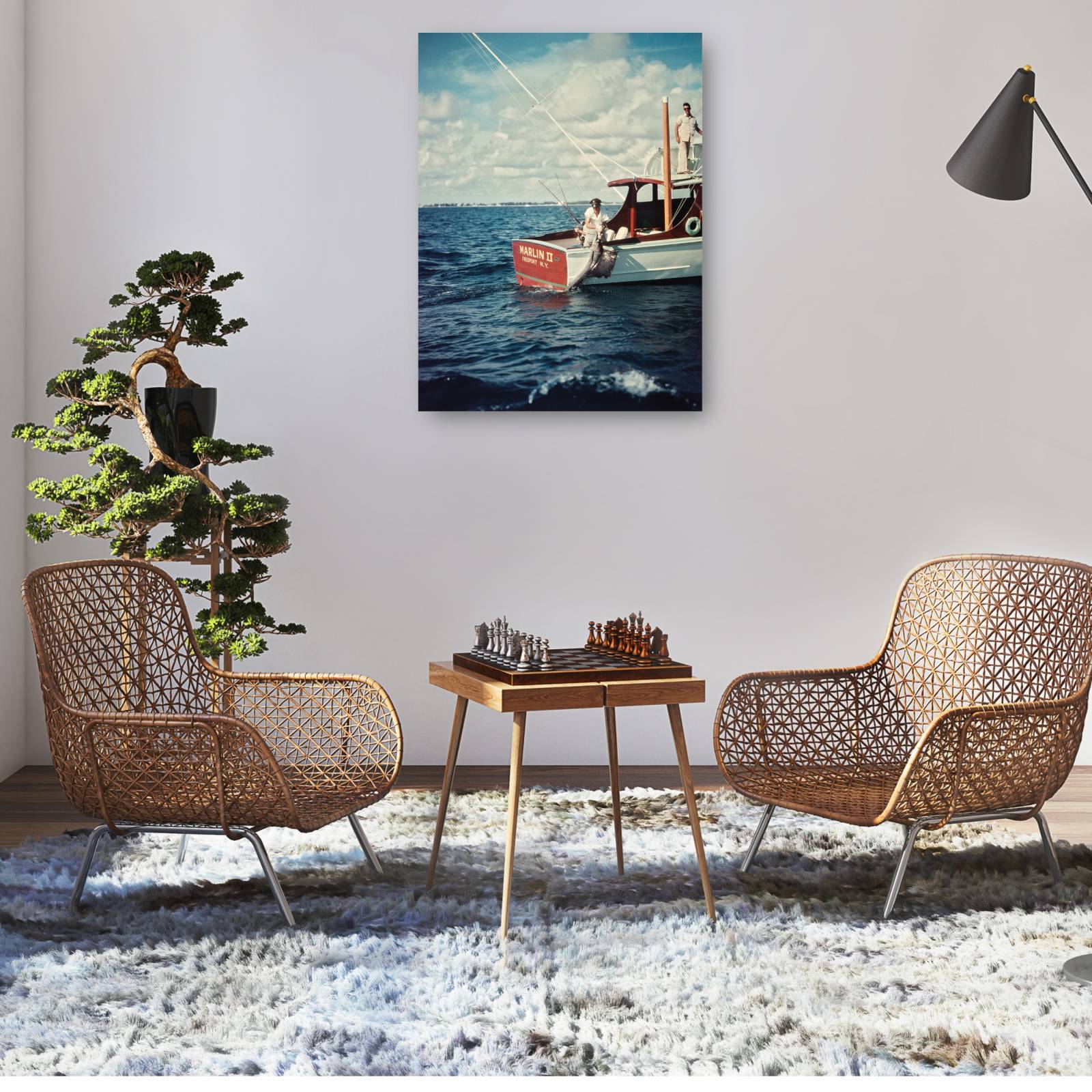 Cuadro Decorativo Barco de pesca en alta mar