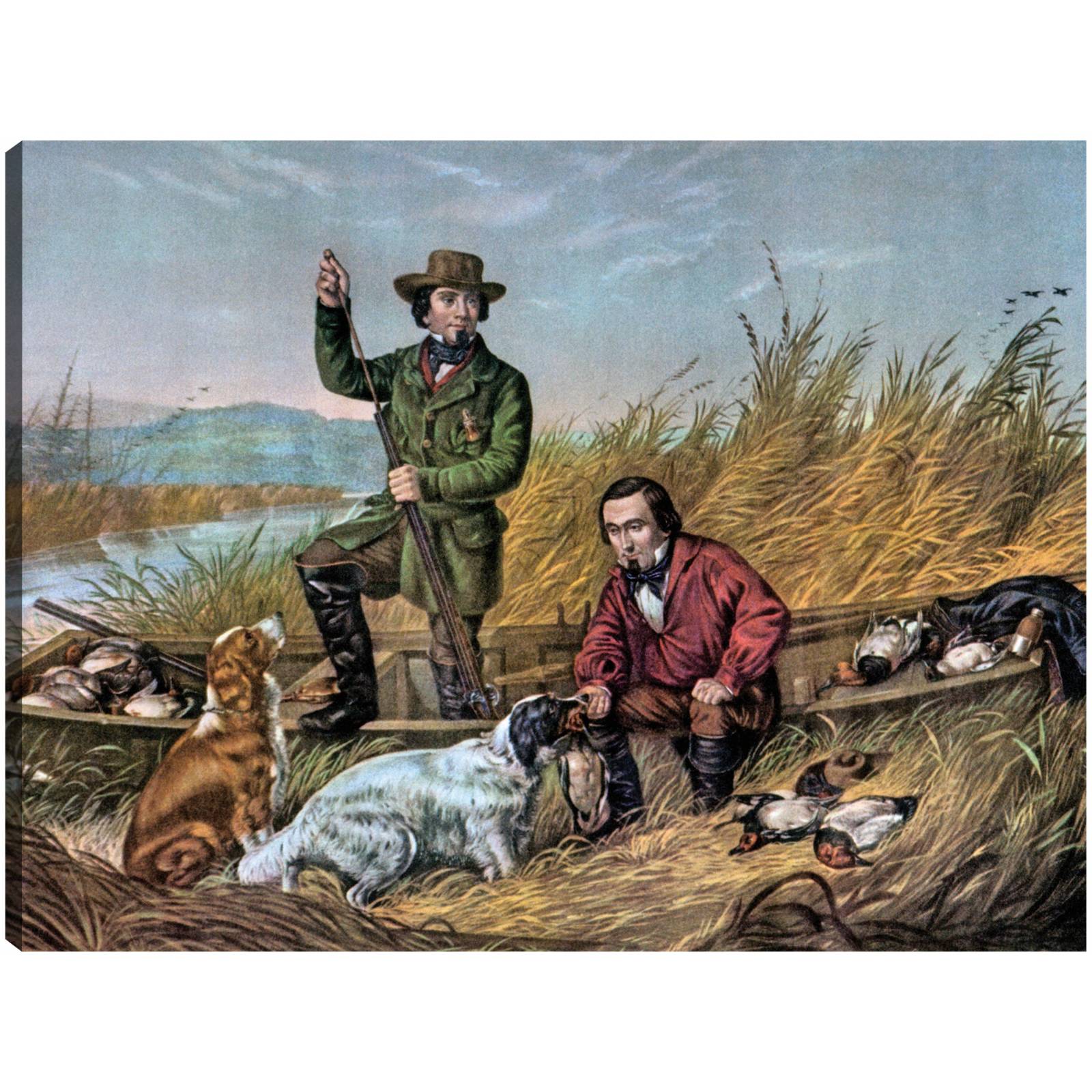 Cuadro Decorativo Patos salvajes y perros