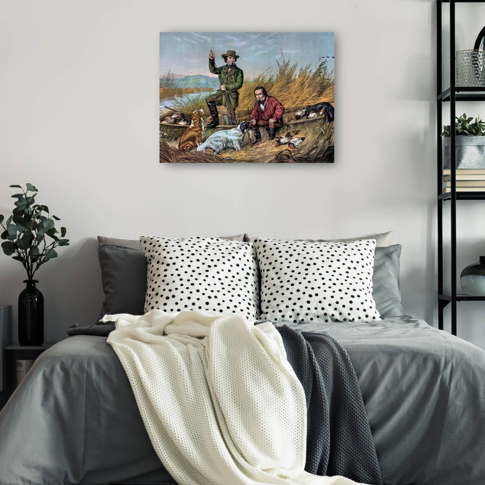 Cuadro Decorativo Patos salvajes y perros