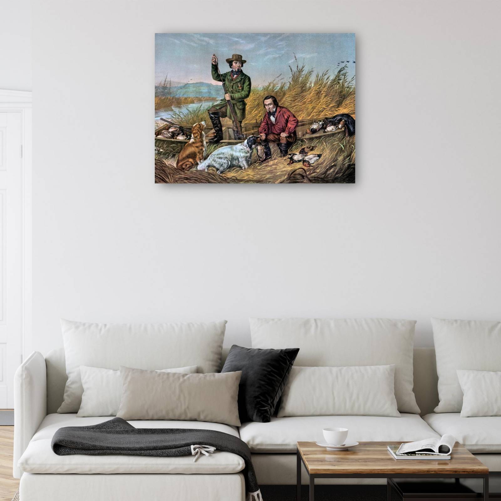 Cuadro Decorativo Patos salvajes y perros
