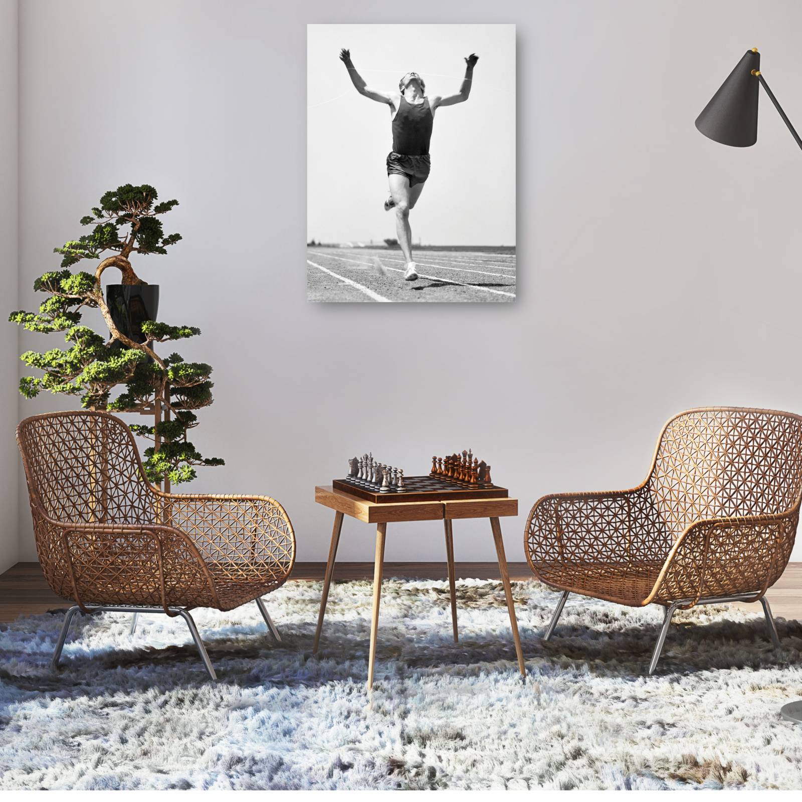 Cuadro Decorativo Retro Running Race Win