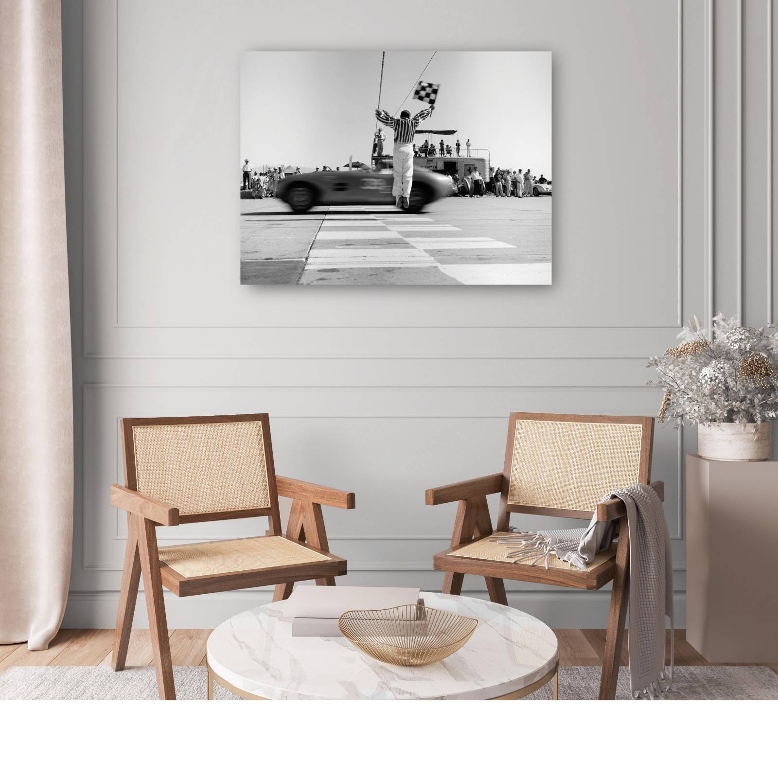 Cuadro Decorativo Corredor de bandera a cuadros