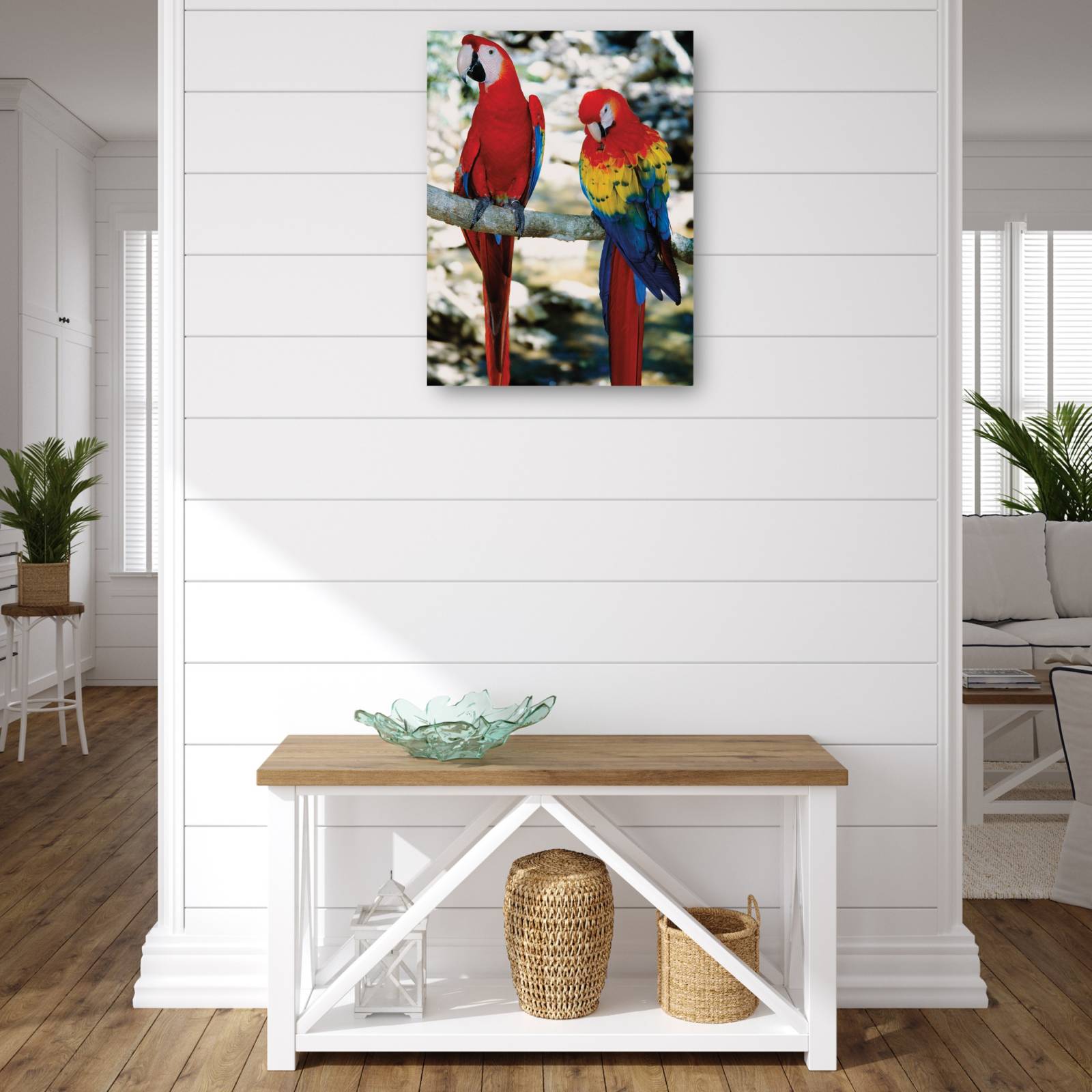 Cuadro Decorativo Guacamayas rojas tropicales