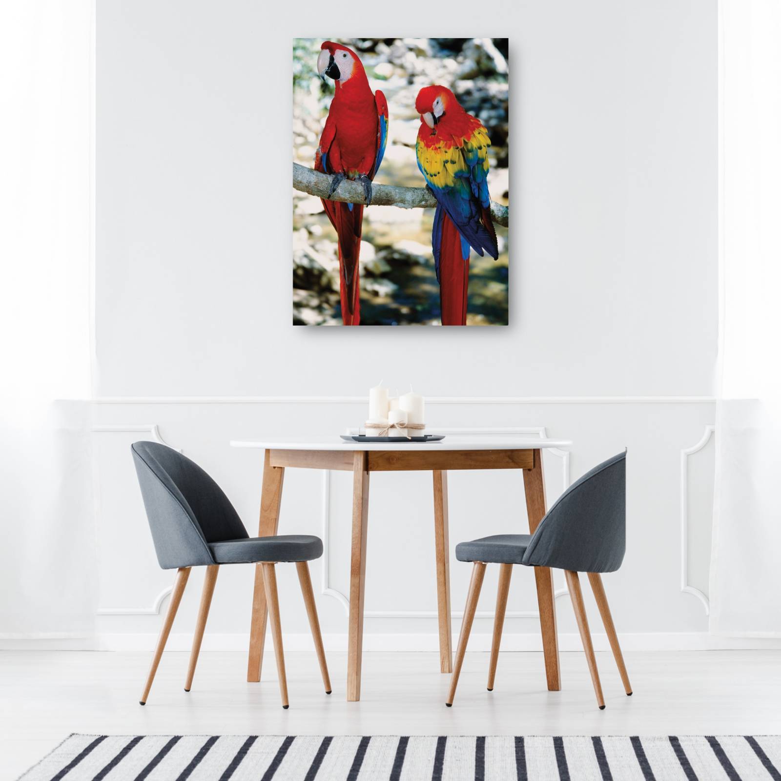 Cuadro Decorativo Guacamayas rojas tropicales