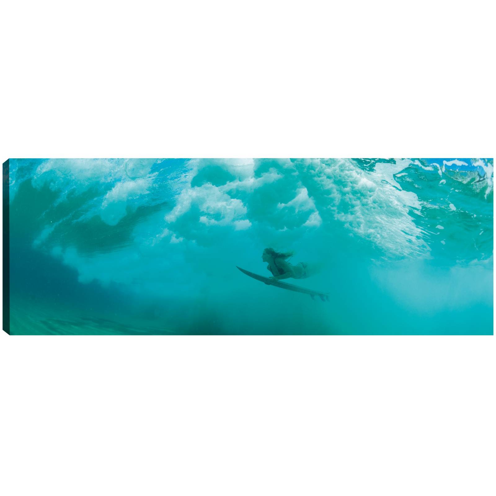 Cuadro Decorativo Teal Wave Surfer Chica