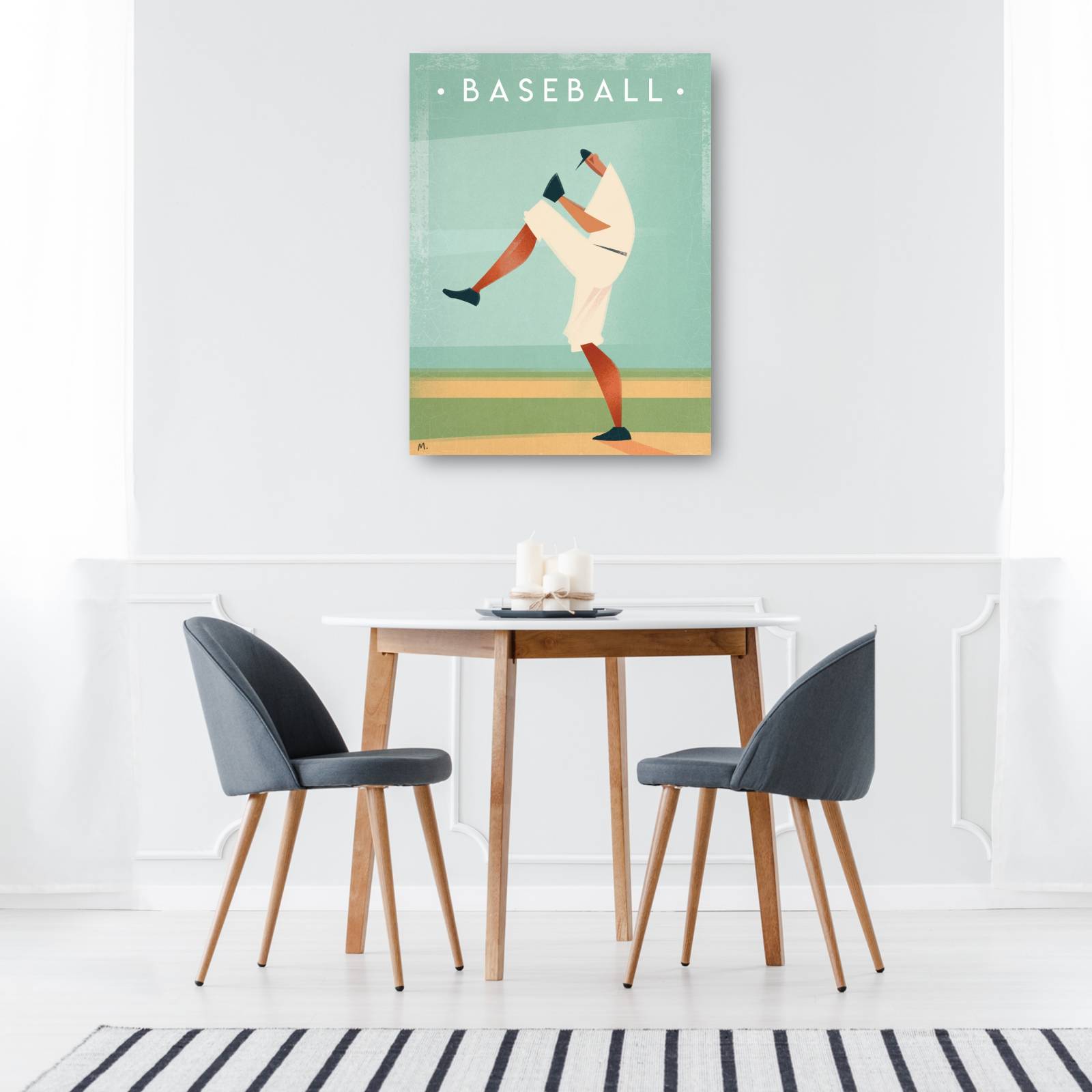 Cuadro Decorativo Beisbol Vintage