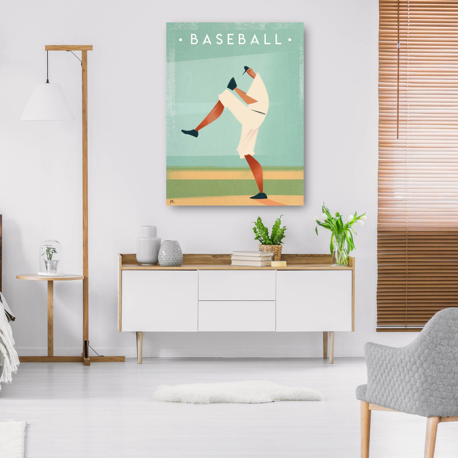 Cuadro Decorativo Beisbol Vintage
