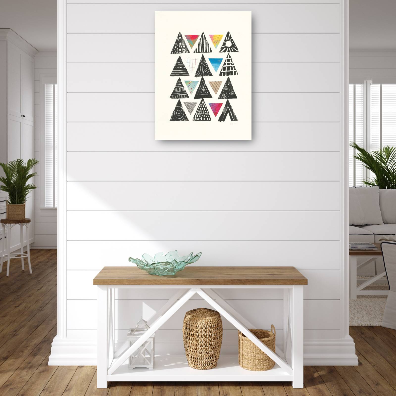 cuadro decorativo  Triángulos con borde