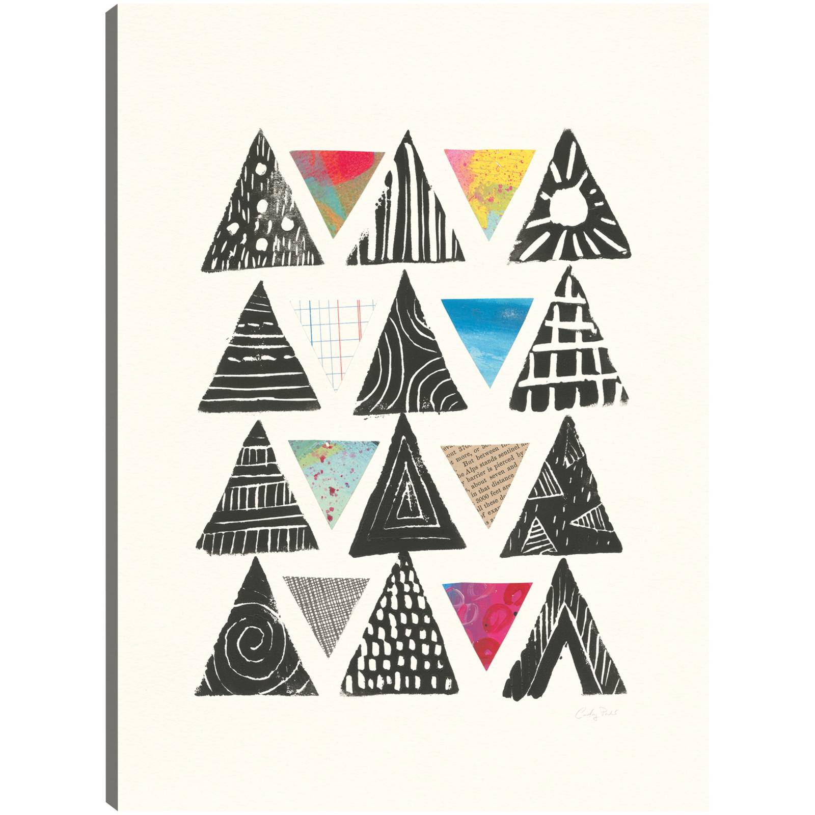 cuadro decorativo  Triángulos con borde