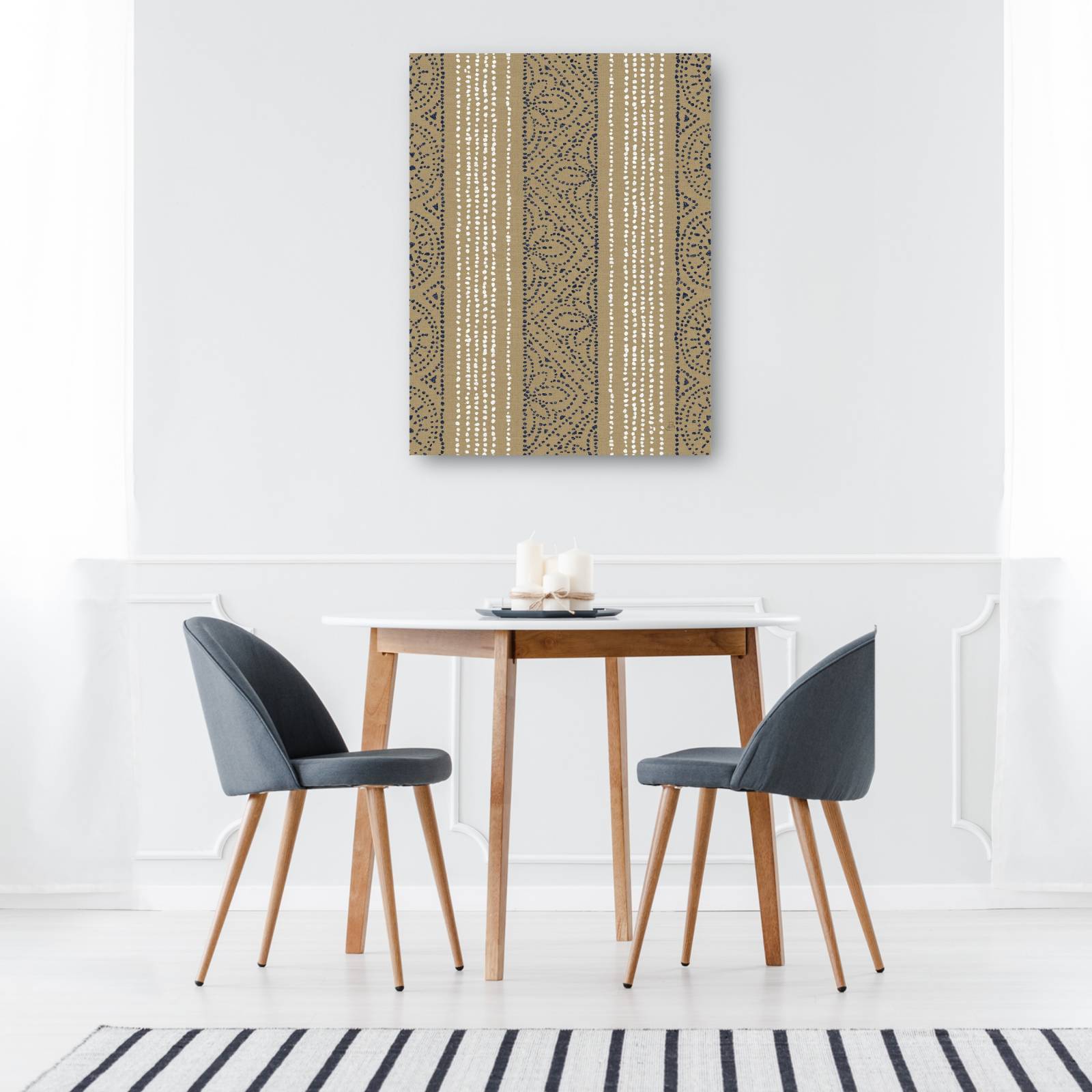 cuadro decorativo  Patrones Batik II con azul marino