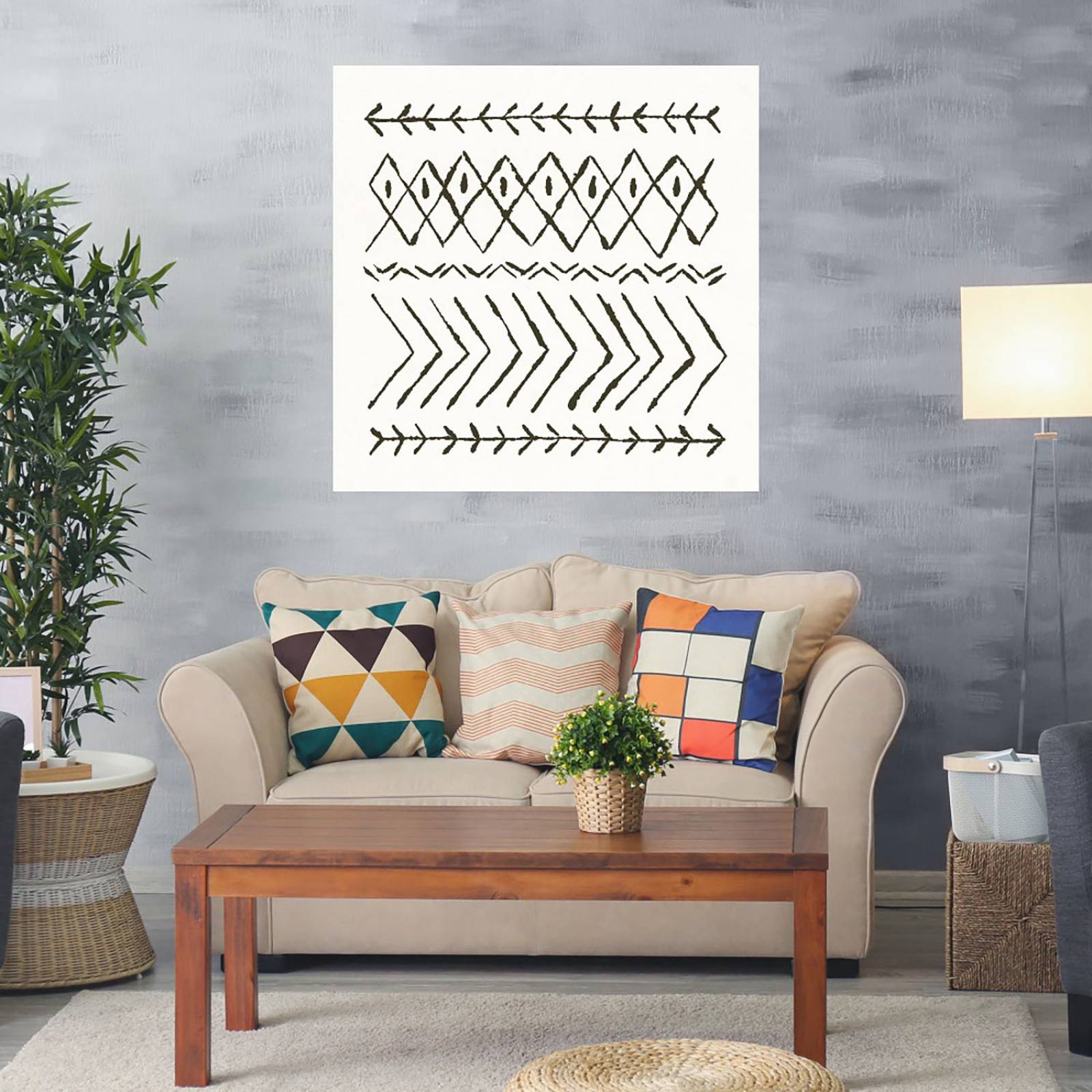 Cuadro Decorativo | Vibras Nordicas II | Moira Hershey | 122X122 Cm | Arte Abstracto | Impresión en Lienzo | Fine Art TJ