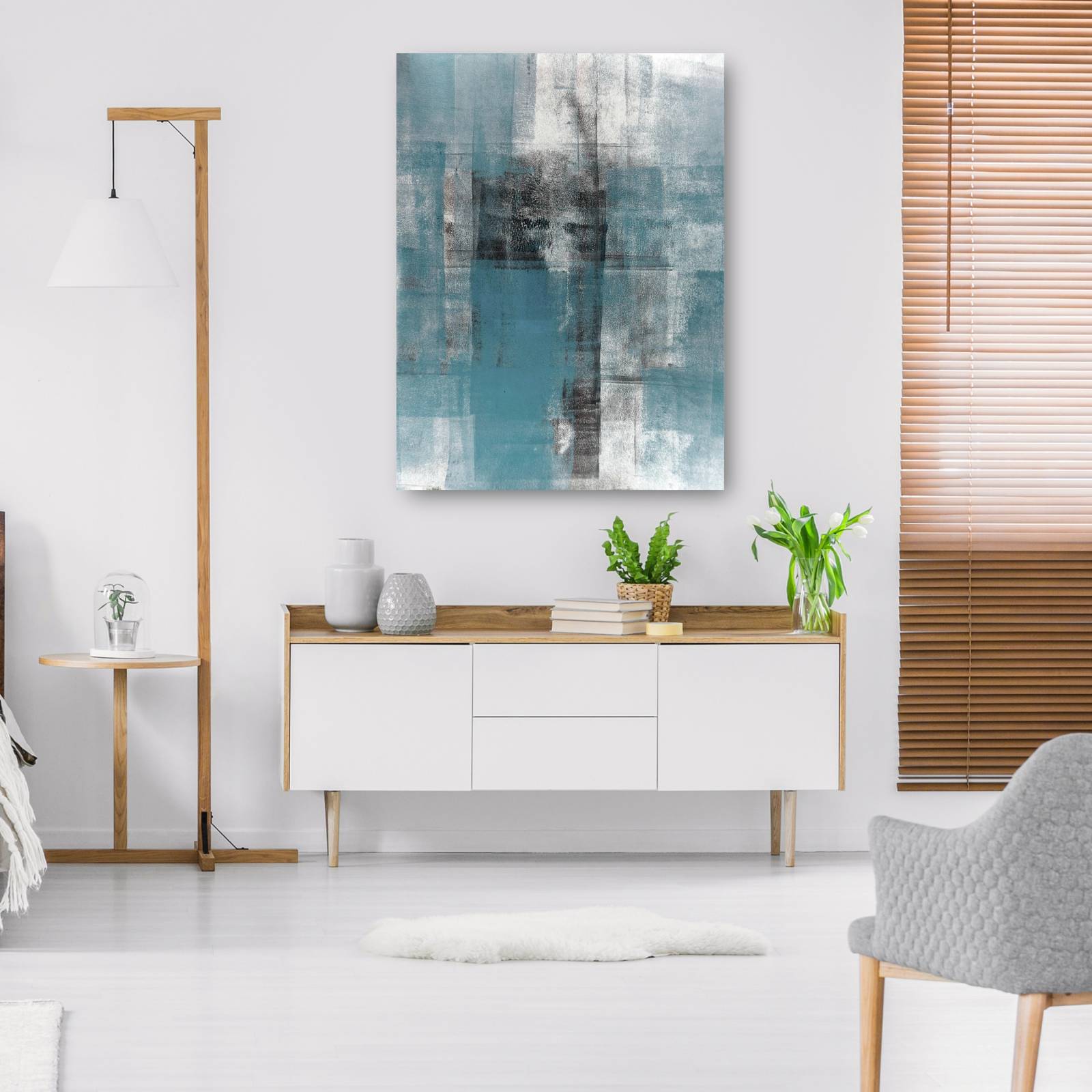 cuadro decorativo  Entró en un poco de azul