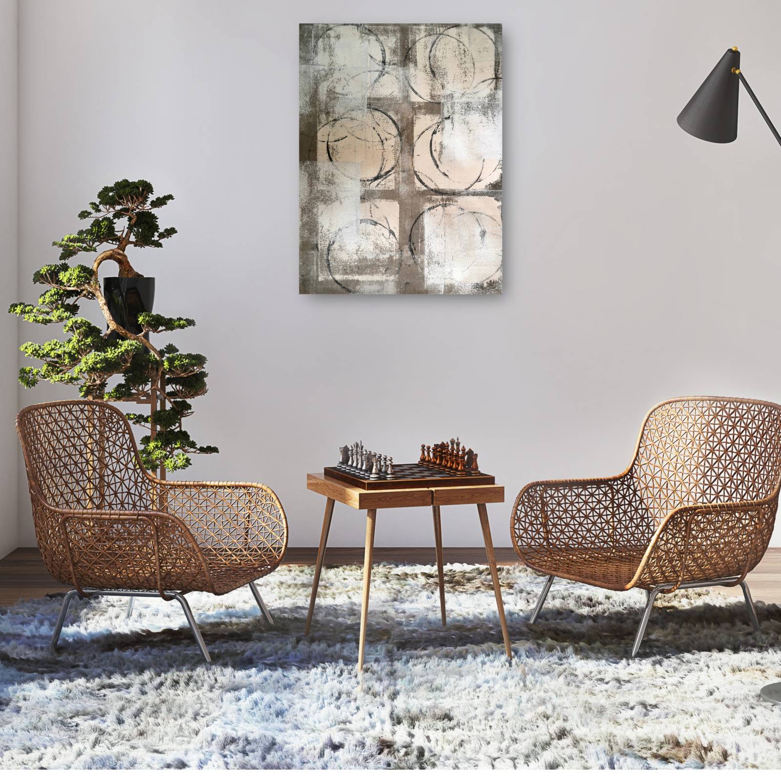 cuadro decorativo  El círculo se encuentra con el cuadrado