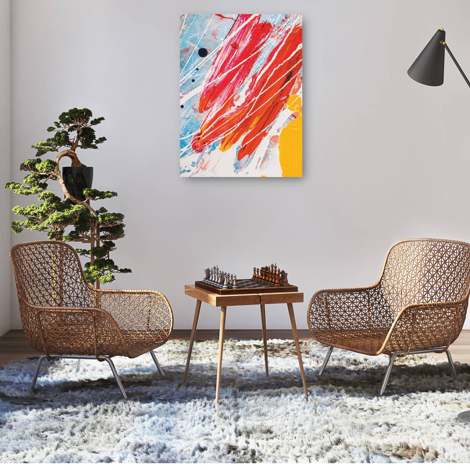 cuadro decorativo  Ondas de frambuesa