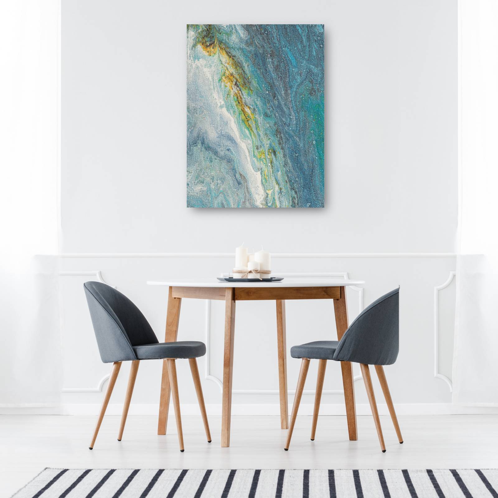 cuadro decorativo  Canica azul grande