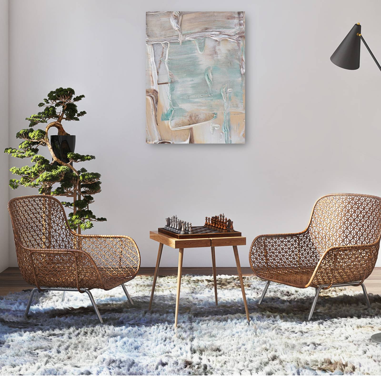 cuadro decorativo  Loco por el beige