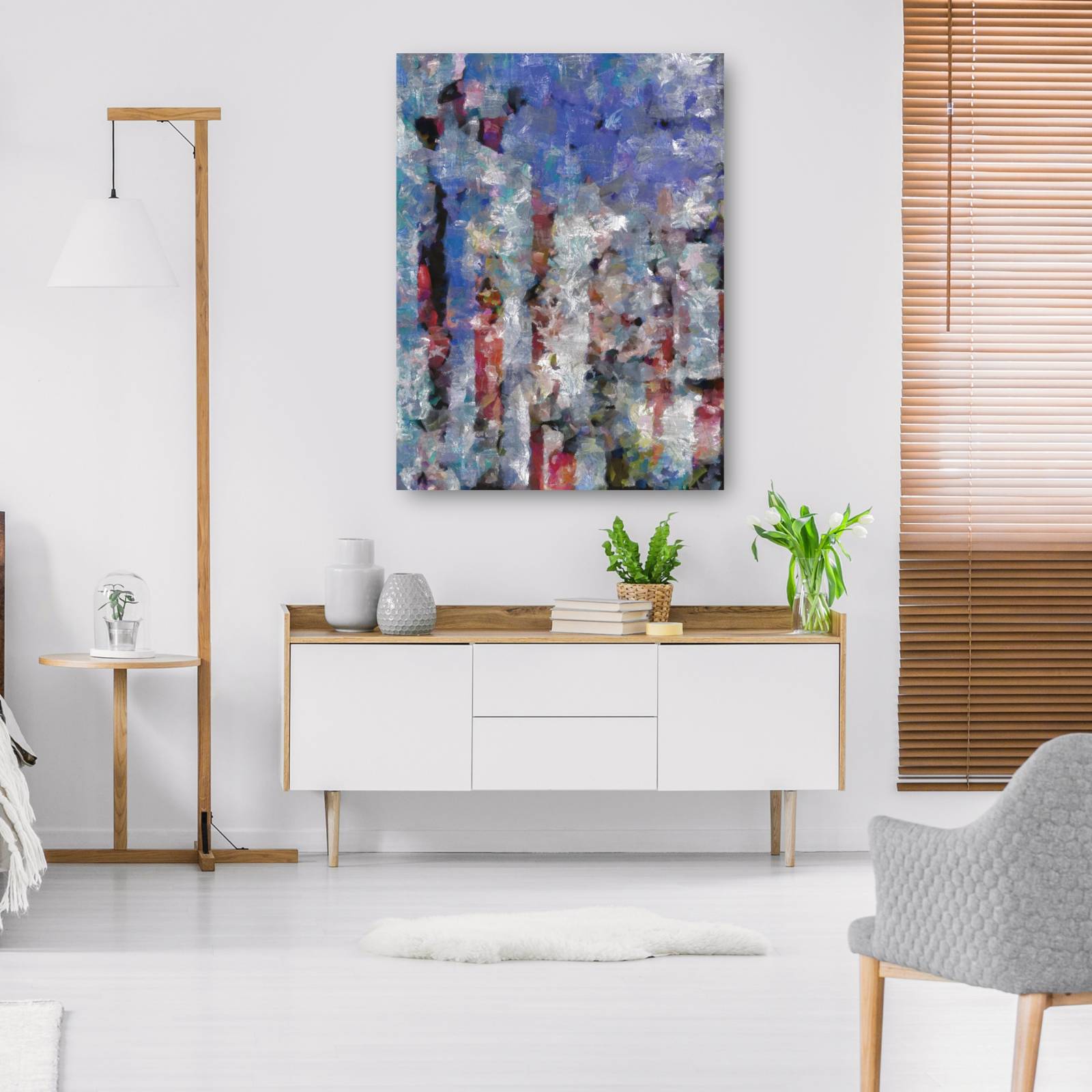 cuadro decorativo  Rojo Blanco y Mezclado