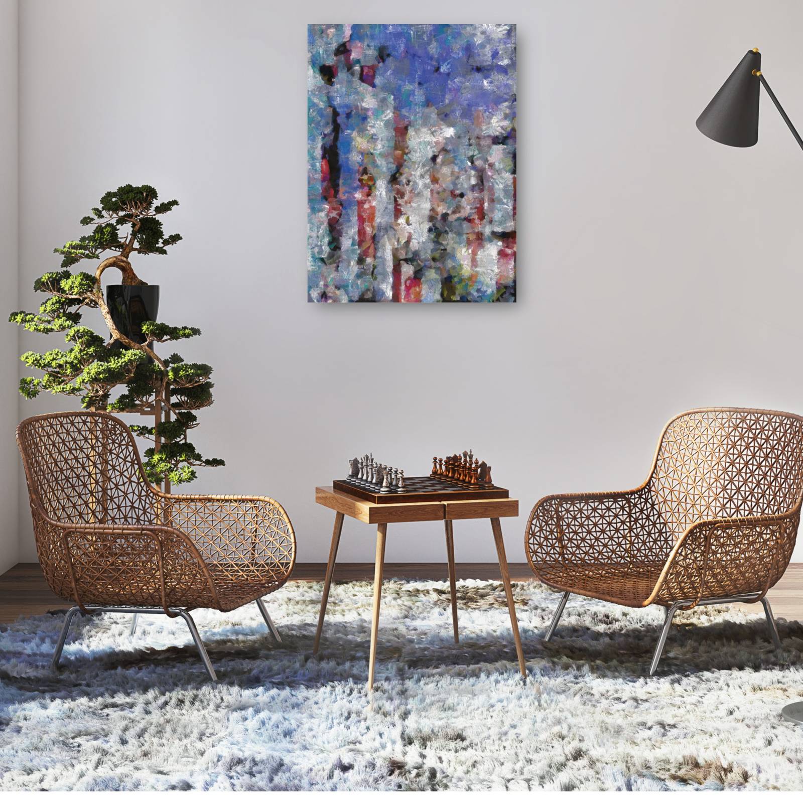 cuadro decorativo  Rojo Blanco y Mezclado