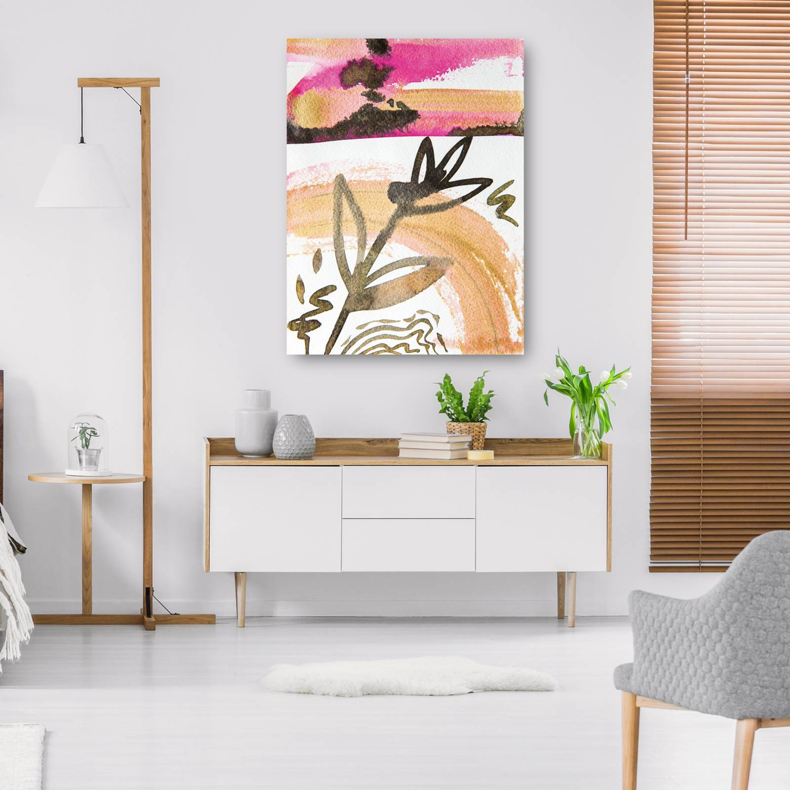 cuadro decorativo  Flor de punta de fieltro