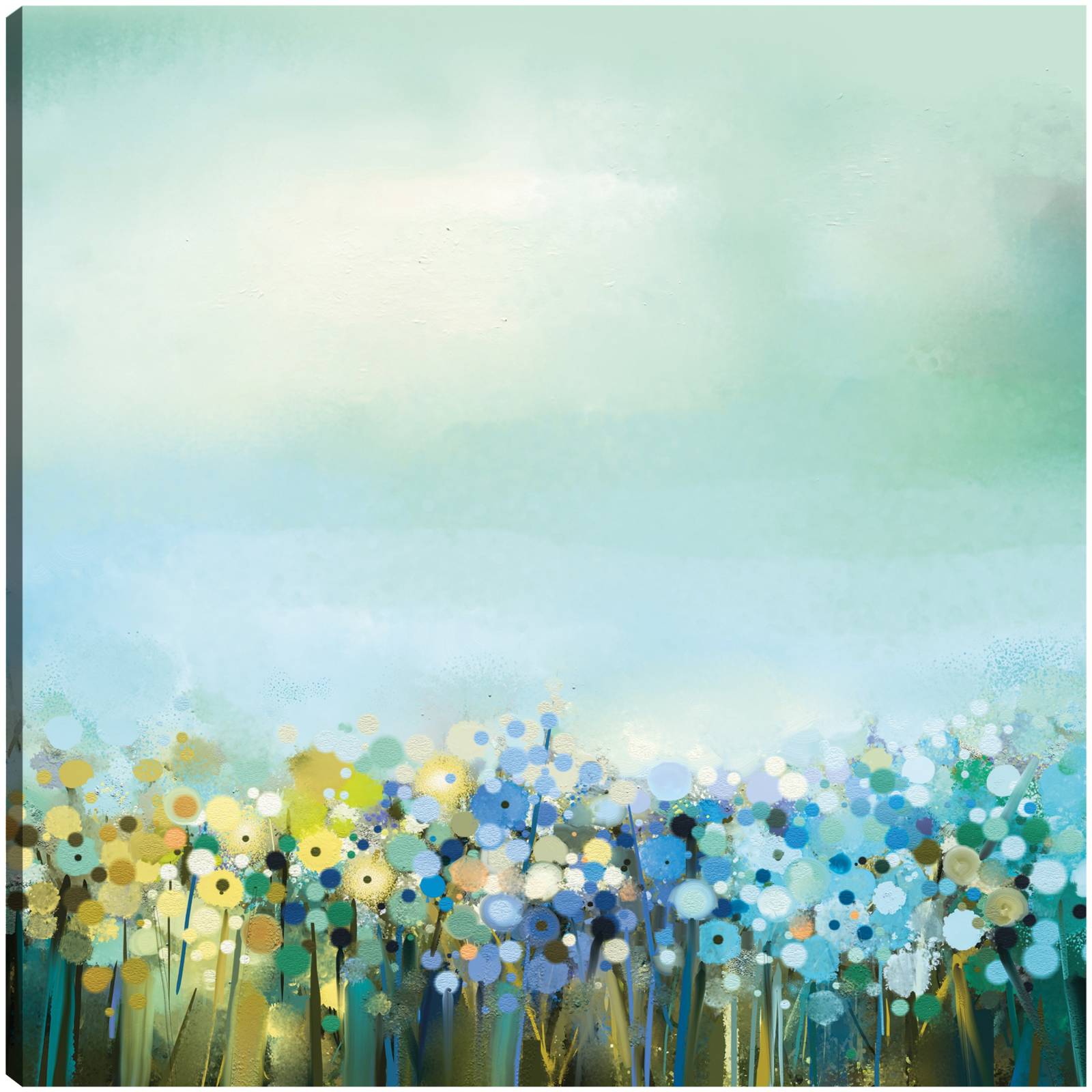 cuadro decorativo  Danza de la margarita azul dichosa