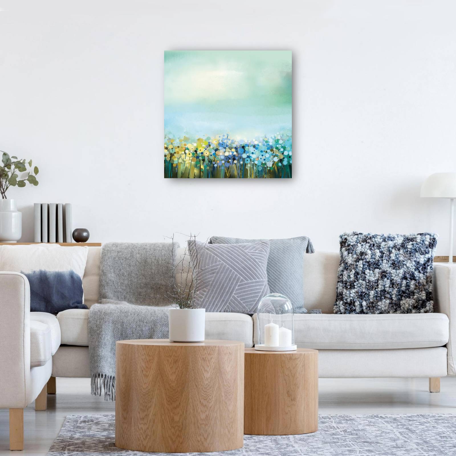 cuadro decorativo  Danza de la margarita azul dichosa