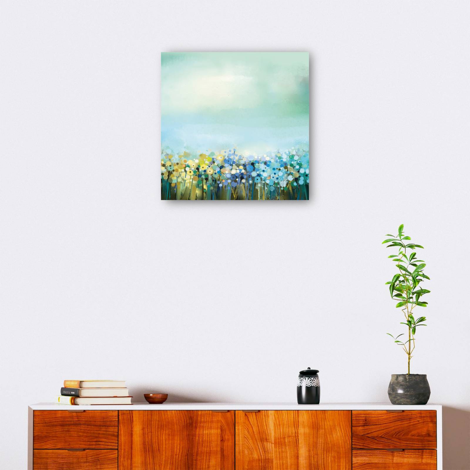 cuadro decorativo  Danza de la margarita azul dichosa