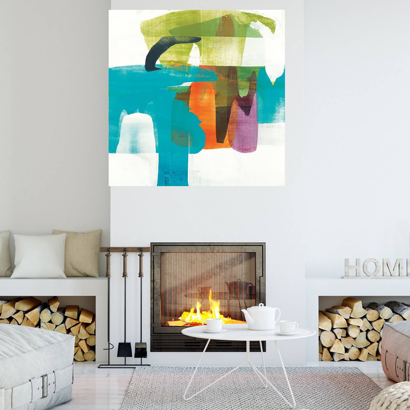 Cuadro Decorativo | Espíritu vibrante II | Alridge | 82X82 Cm | Arte Abstracto | Impresión en Lienzo | Fine Art TJ