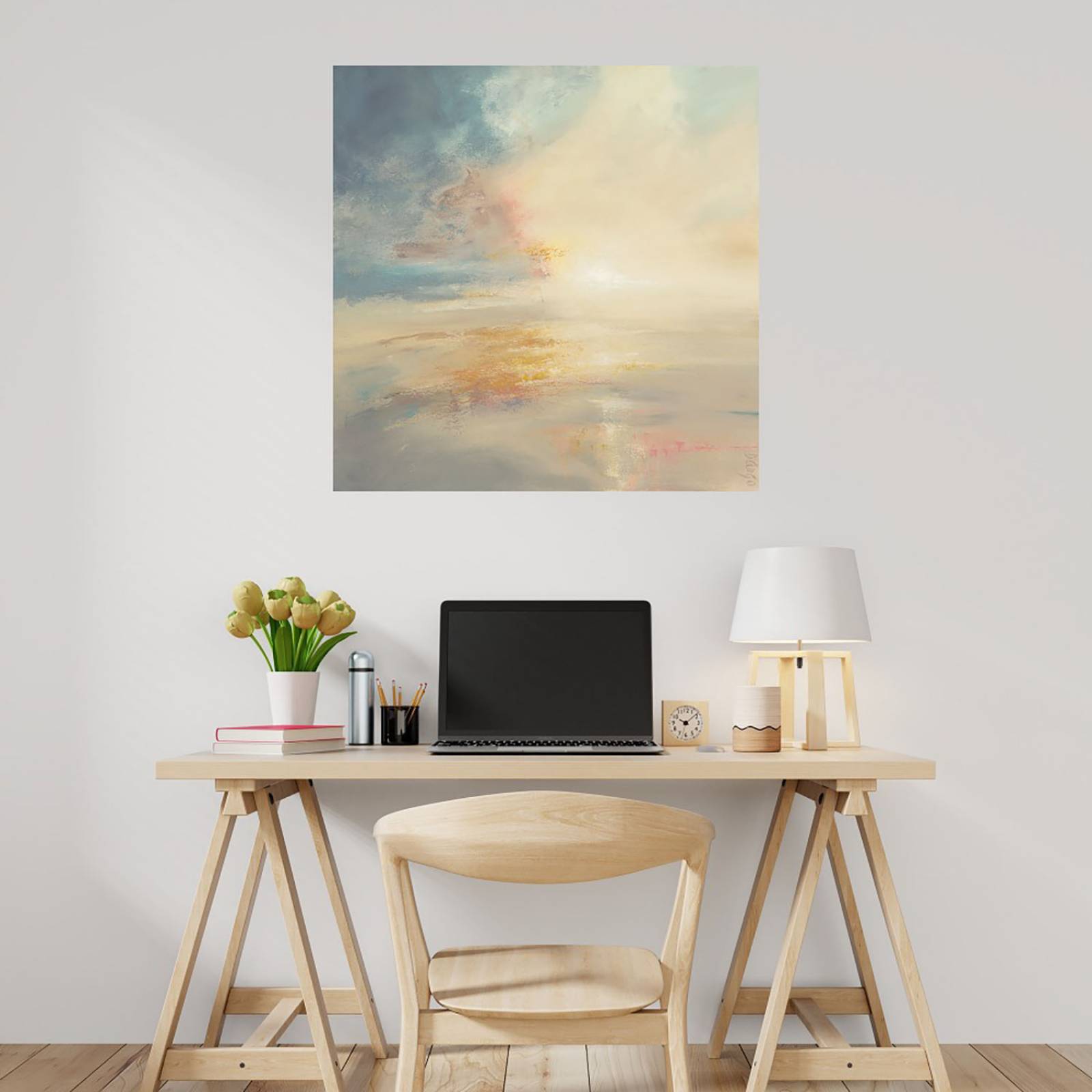 Cuadro Decorativo - Amanecer - Dina D'Argo - 94X94 cm - Arte Paisaje - Impresión en Lienzo - Fine Art TJ