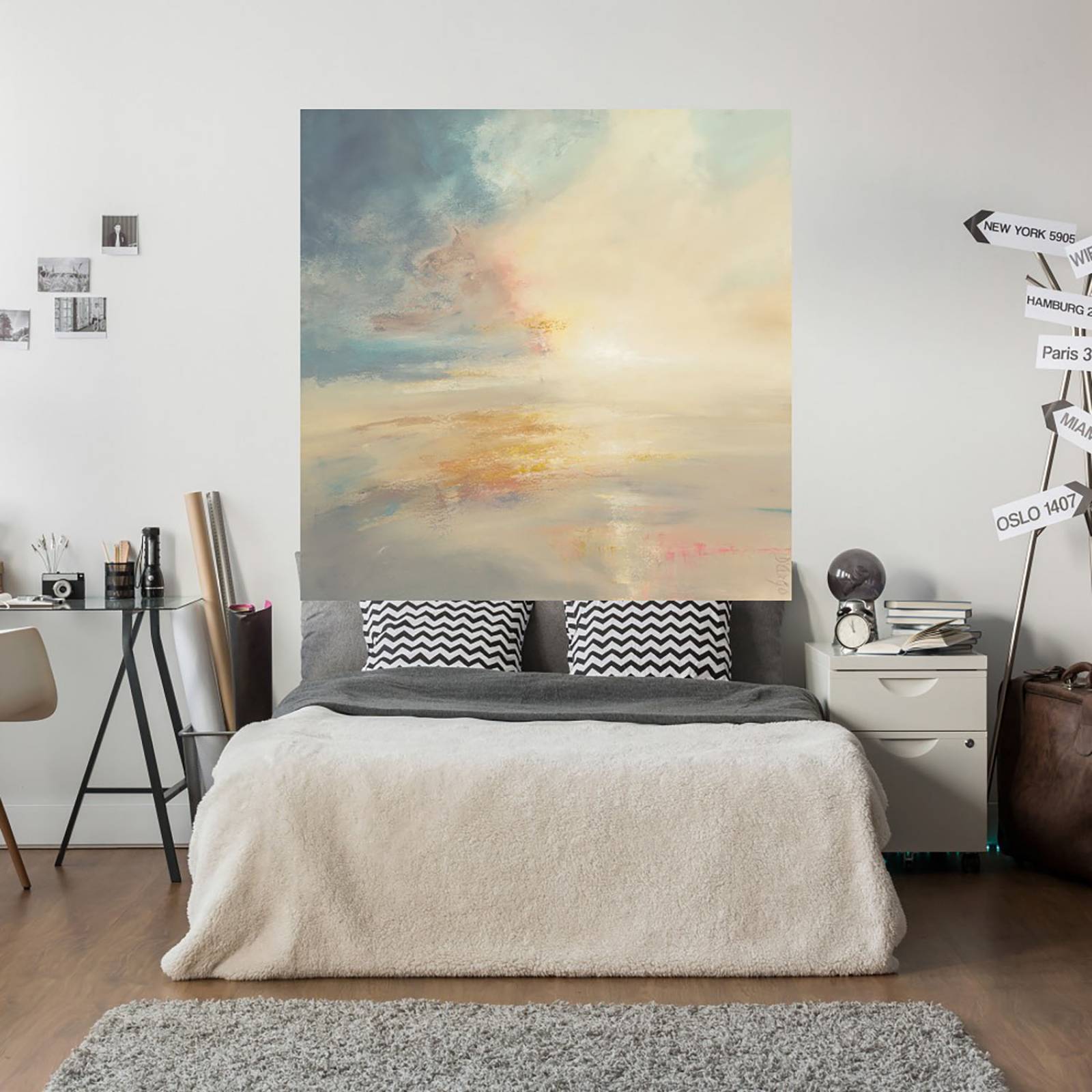 Cuadro Decorativo - Amanecer - Dina D'Argo - 94X94 cm - Arte Paisaje - Impresión en Lienzo - Fine Art TJ