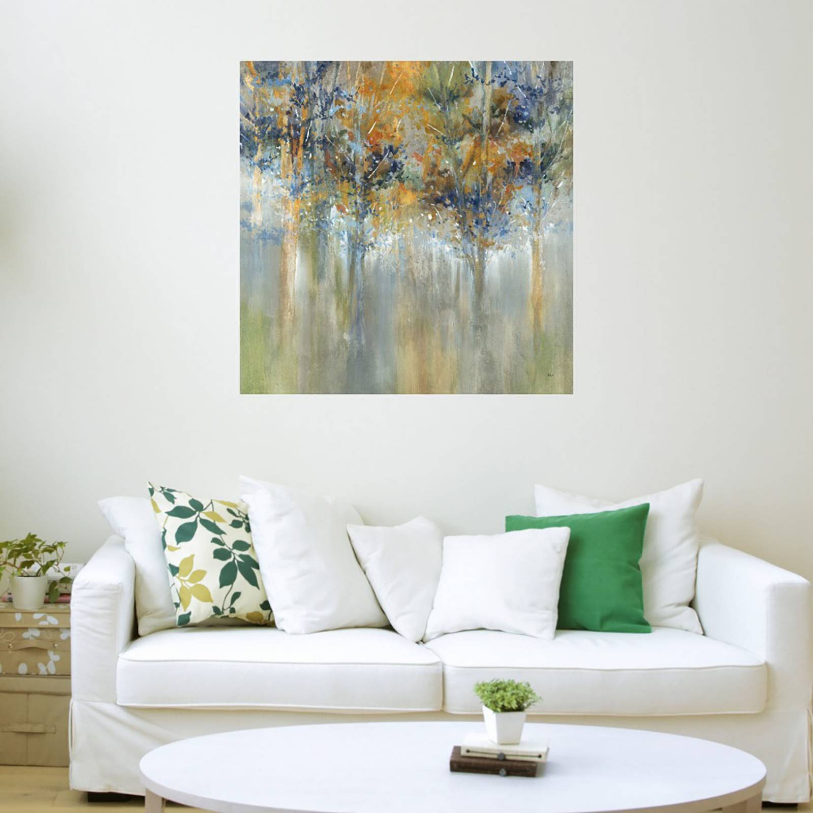 Cuadro Decorativo | Hojas rústicas | K. Nari | 56X56 Cm | Arte Paisaje | Impresión en Lienzo | Fine Art TJ