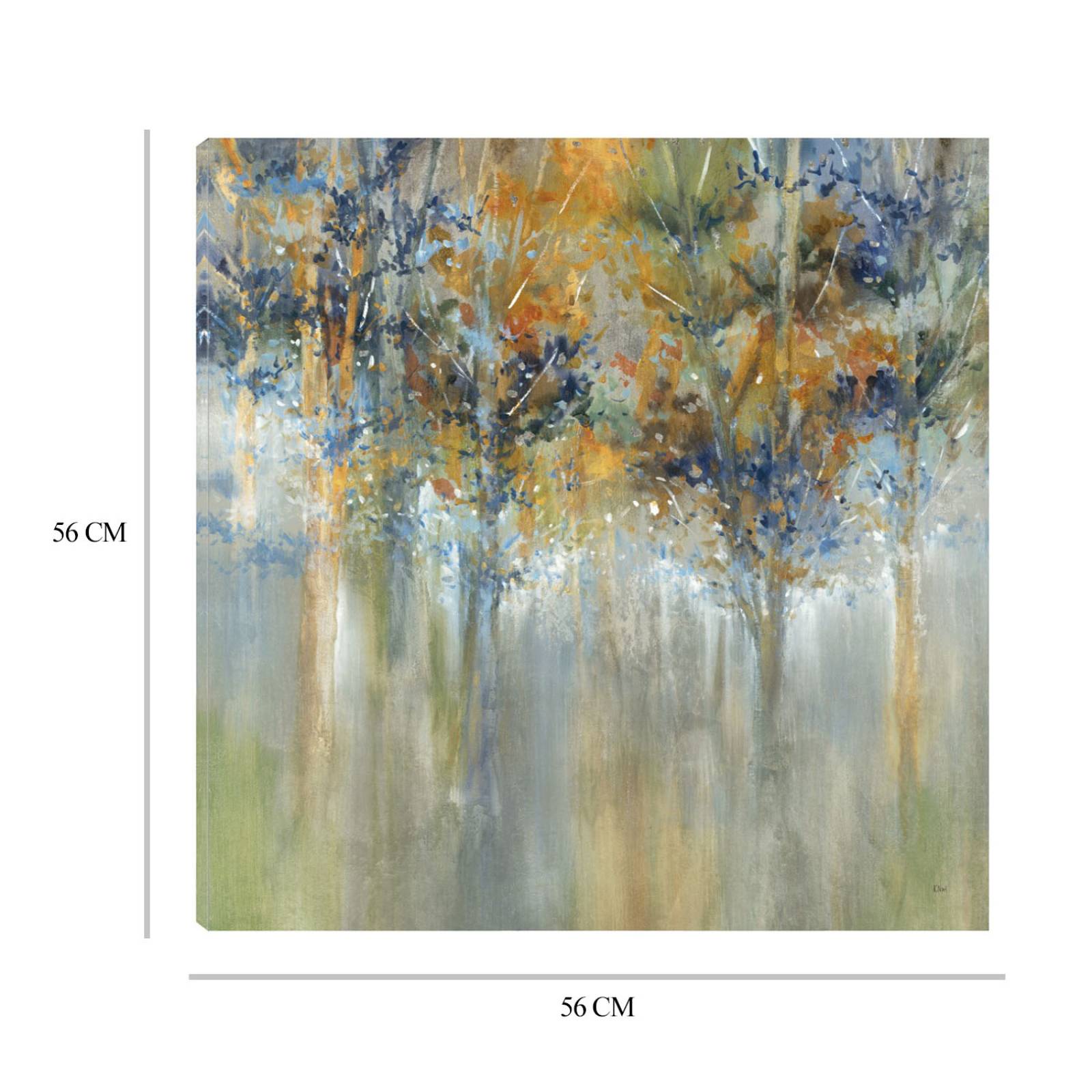 Cuadro Decorativo | Hojas rústicas | K. Nari | 56X56 Cm | Arte Paisaje | Impresión en Lienzo | Fine Art TJ