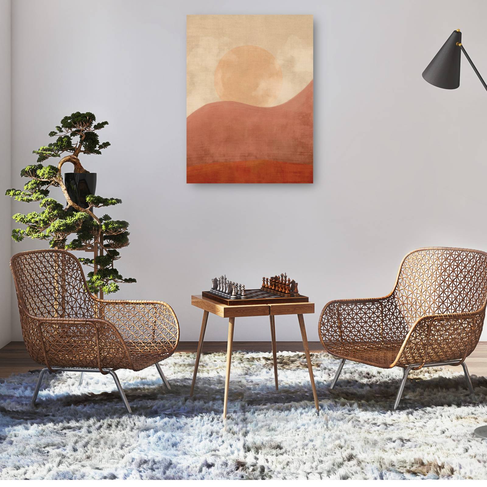 cuadro decorativo  Atardecer en el desierto