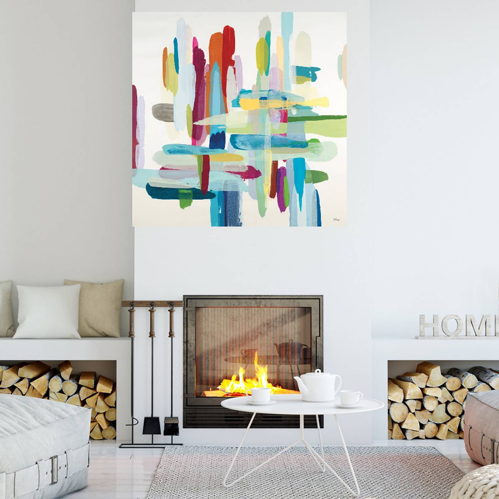 Cuadro Decorativo | Castillos en el aire | Randy Hibberd | 94X94 Cm | Arte Abstracto | Impresión en Lienzo | Fine Art TJ