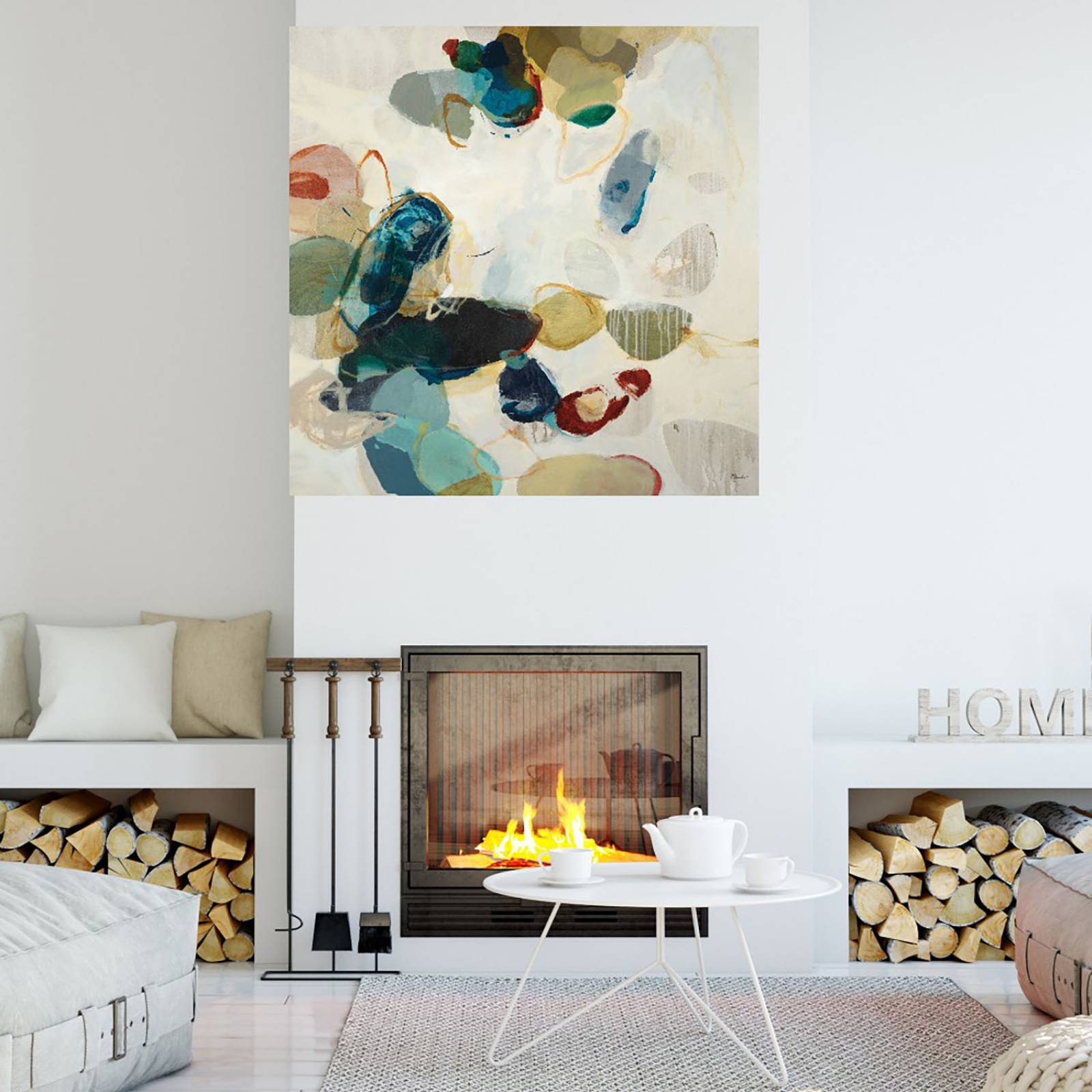 Cuadro Decorativo | Patrón de piedra II | Randy Hibberd | 82X82 Cm | Arte Abstracto | Impresión en Lienzo | Fine Art TJ