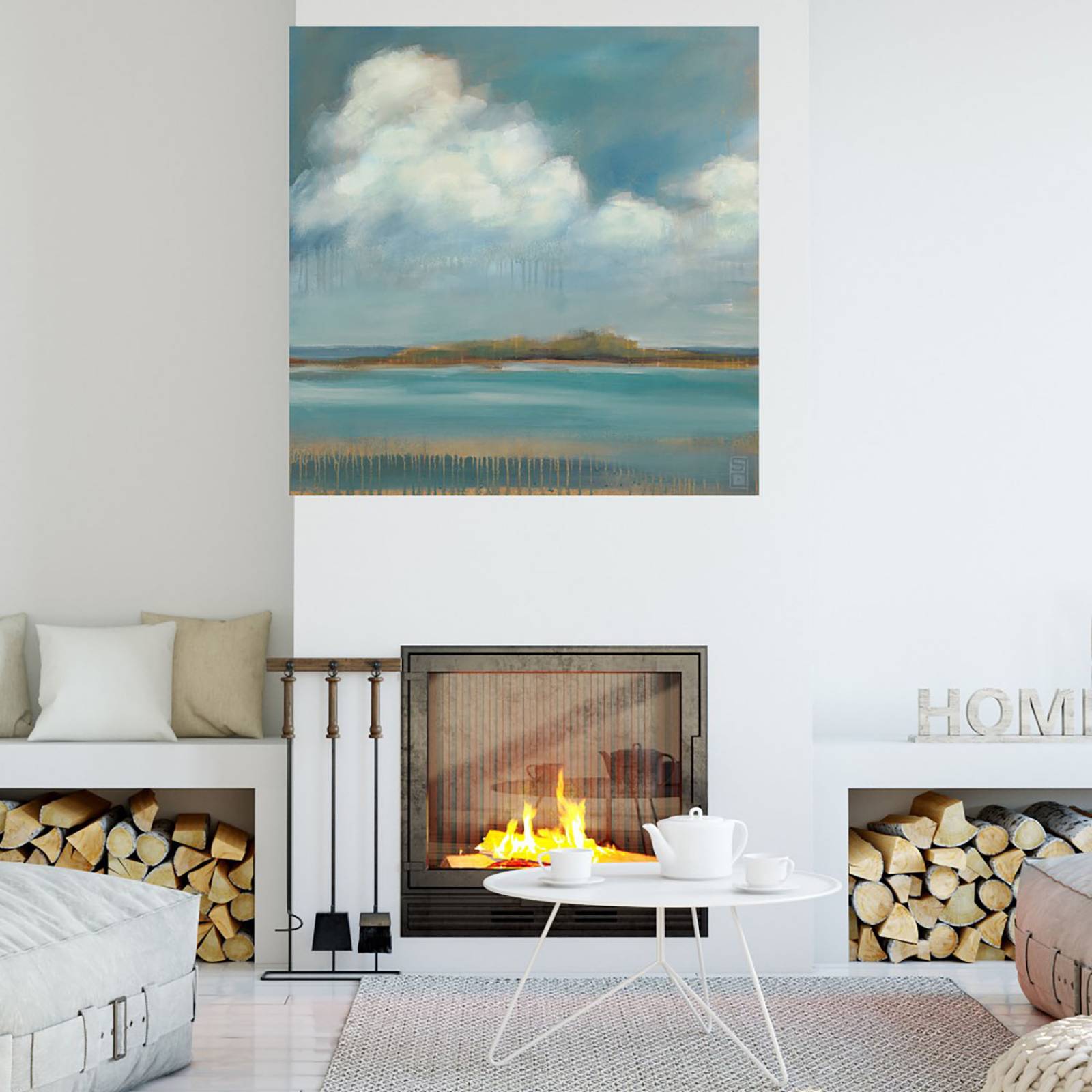 Cuadro Decorativo | Isla de Ocio | Stacy Daguiar | 122X122 Cm | Arte Costa | Impresión en Lienzo | Fine Art TJ