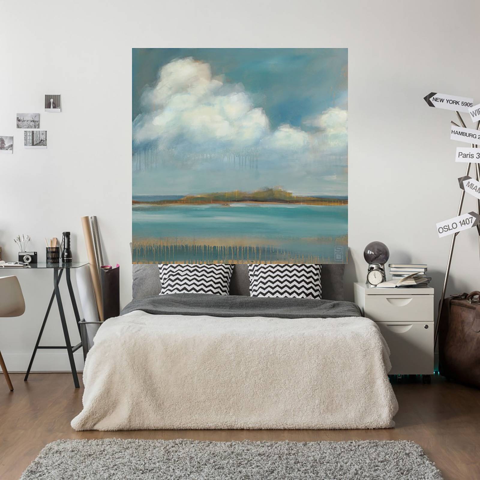 Cuadro Decorativo | Isla de Ocio | Stacy Daguiar | 122X122 Cm | Arte Costa | Impresión en Lienzo | Fine Art TJ