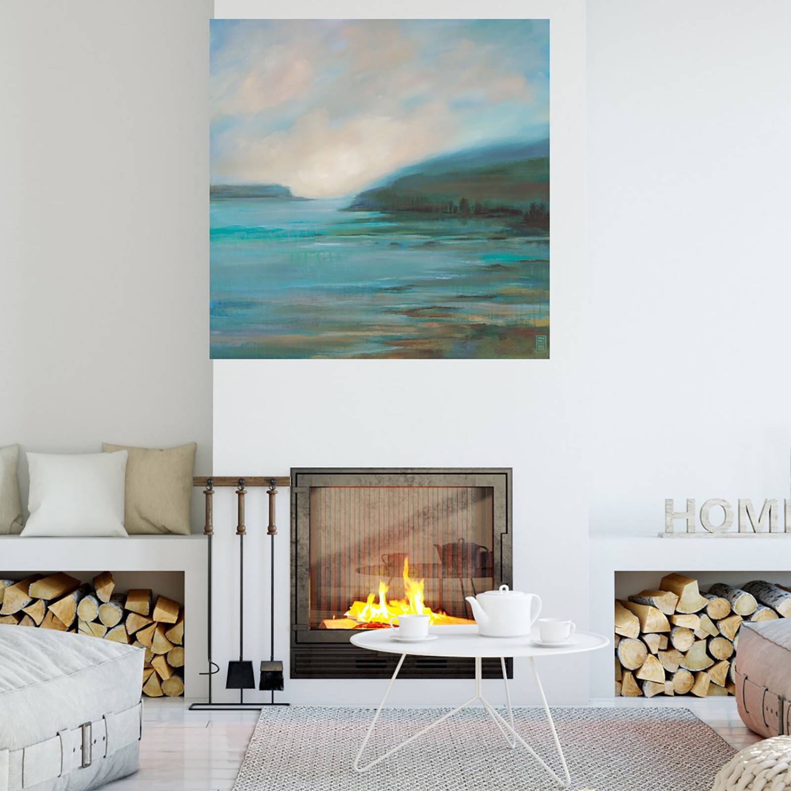 Cuadro Decorativo | El viaje | Stacy Daguiar | 56X56 Cm | Arte Paisaje | Impresión en Lienzo | Fine Art TJ