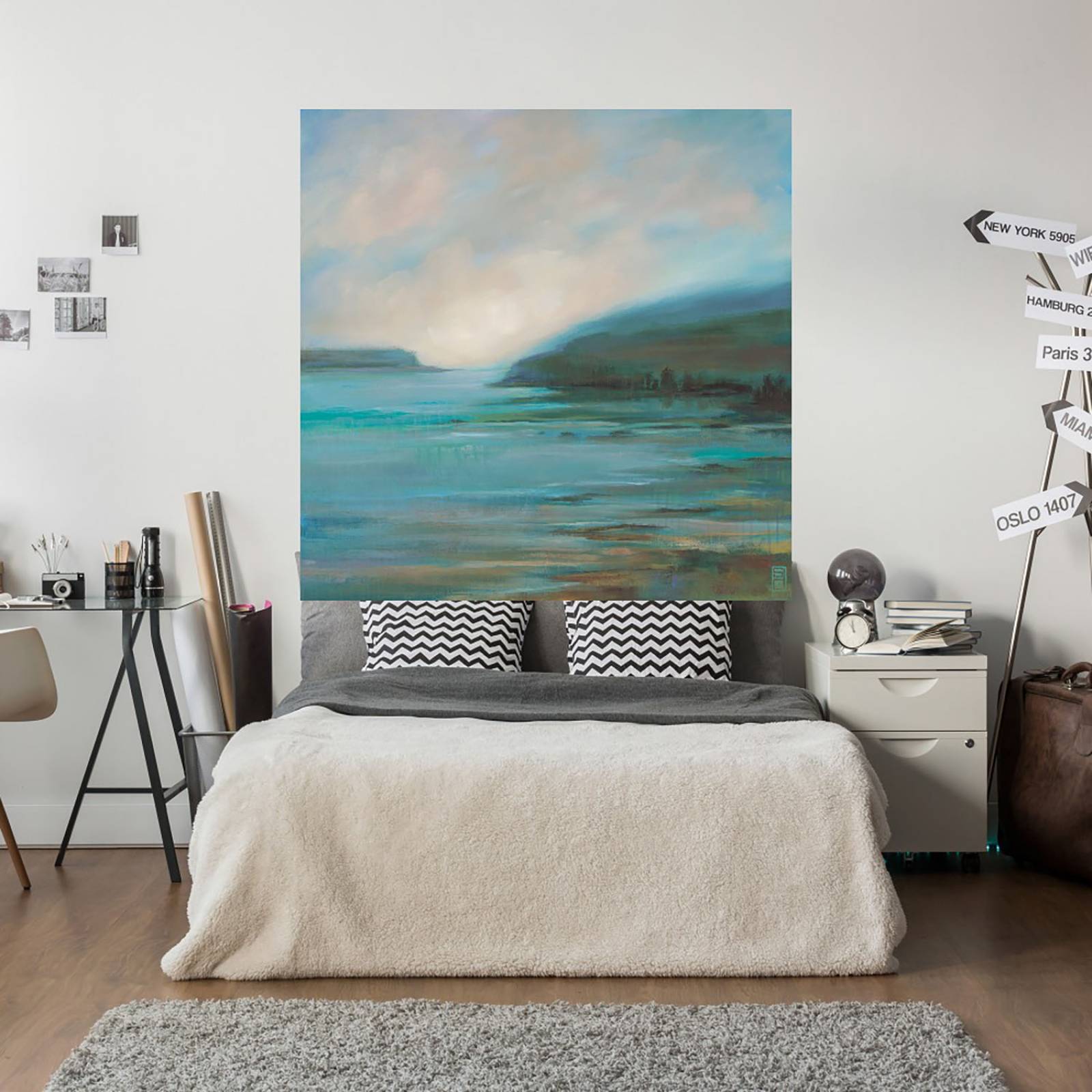 Cuadro Decorativo | El viaje | Stacy Daguiar | 56X56 Cm | Arte Paisaje | Impresión en Lienzo | Fine Art TJ