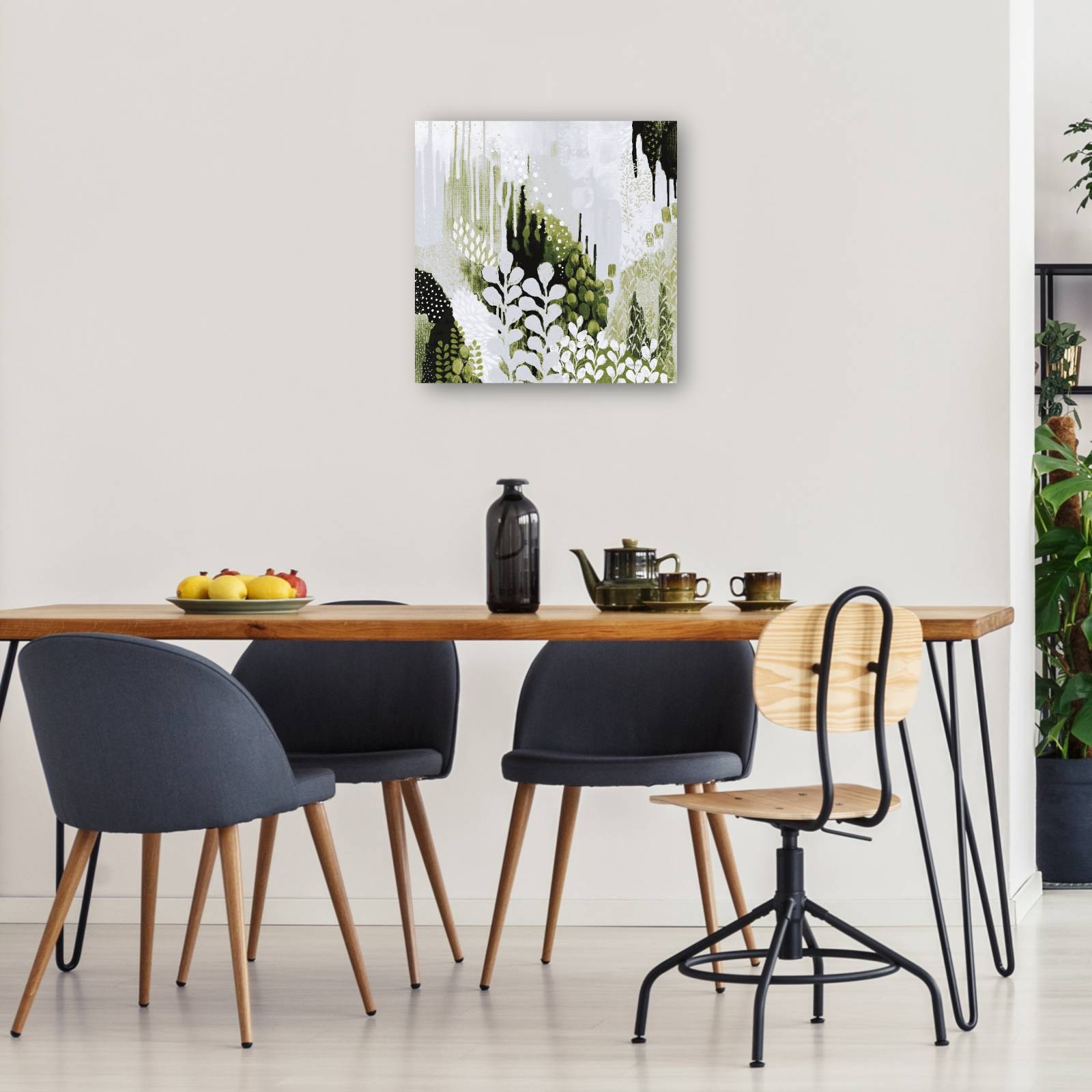 cuadro decorativo  BW Bosque II con Verde